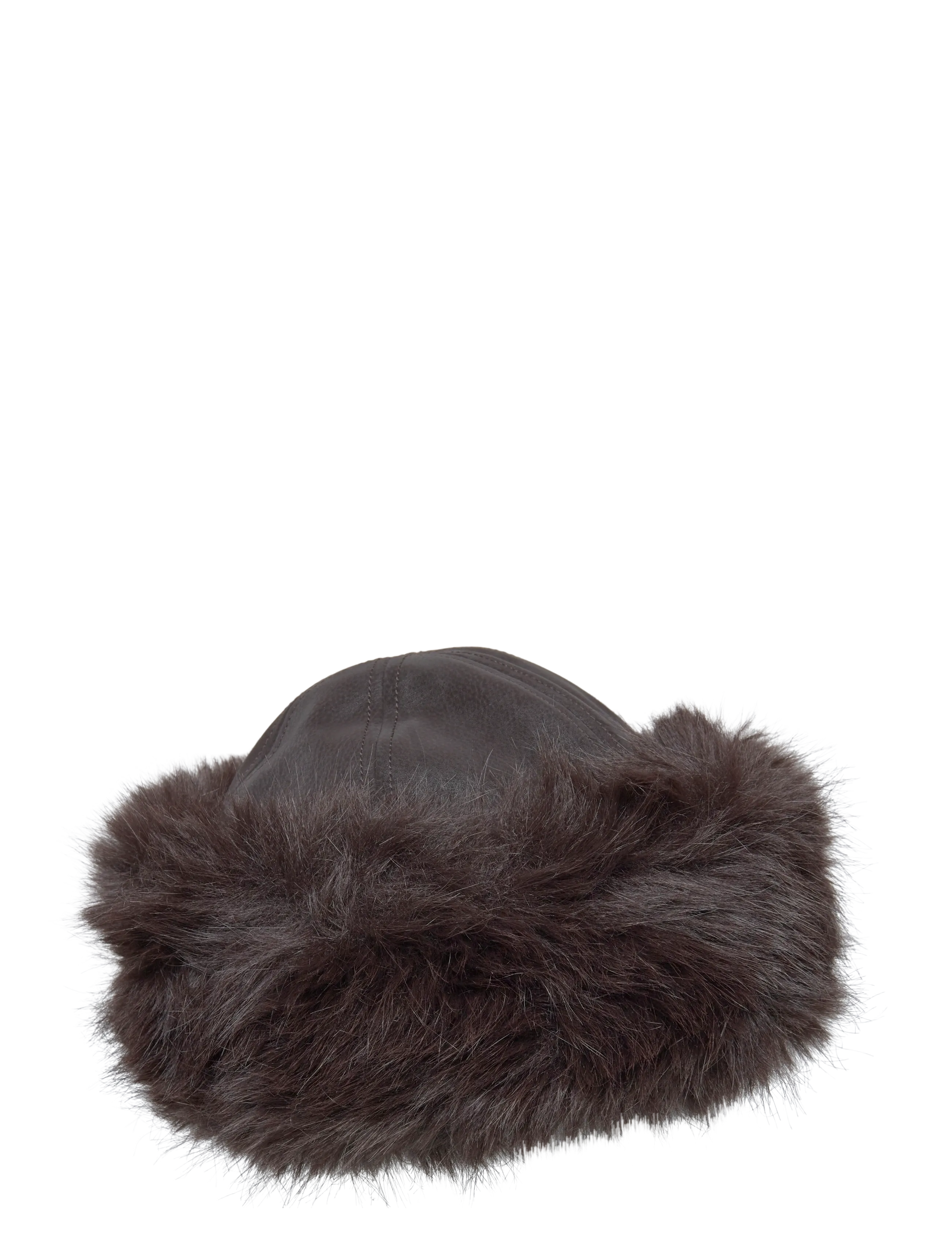 Weekday Faux Fur Hat - Transitional Layering - DARK BROWN / brown