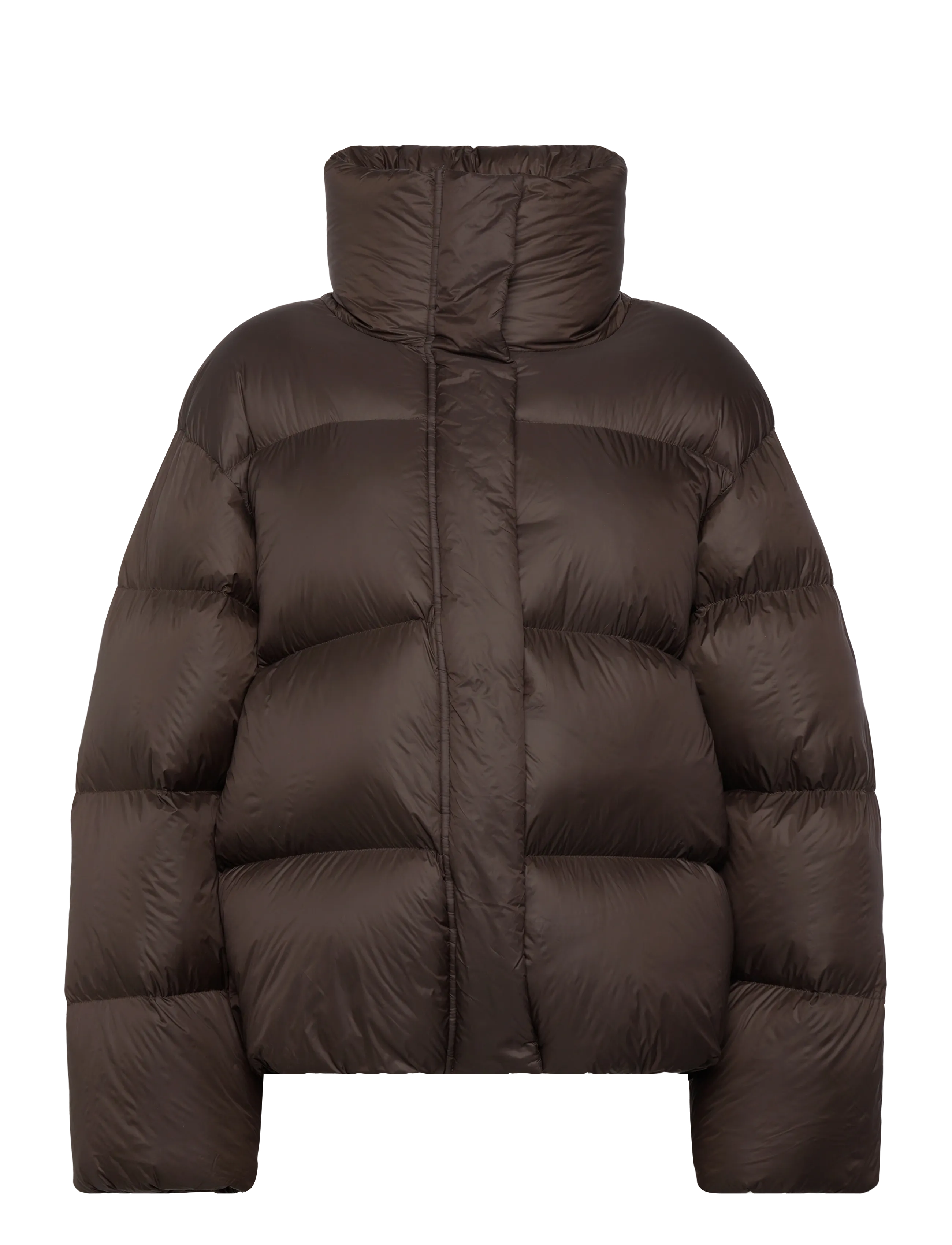 Weekday Oversized Recycled Down Puffer Jacket, L, Jackets, Braun - Padded Frauen