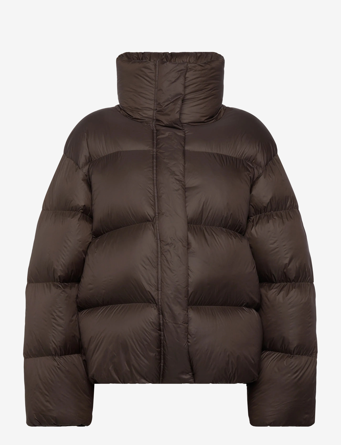 Weekday - Oversized Recycled Down Puffer Jacket - dark brown - 0