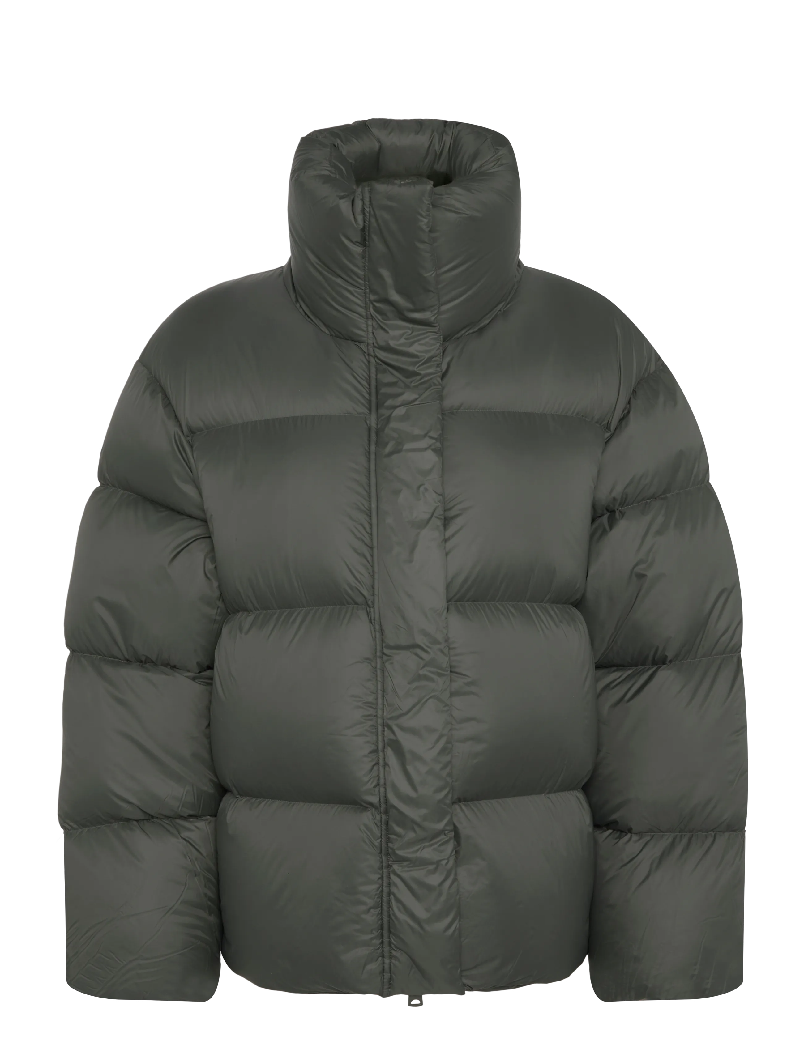 Weekday Oversized Recycled Down Puffer Jacket - Jacken & Mäntel - DARK KHAKI GREEN / khaki/green