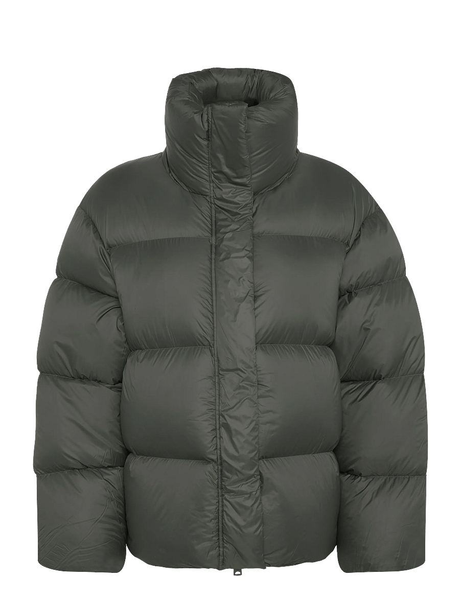 Weekday - Oversized Recycled Down Puffer Jacket - winterjacken - dark khaki green - 0