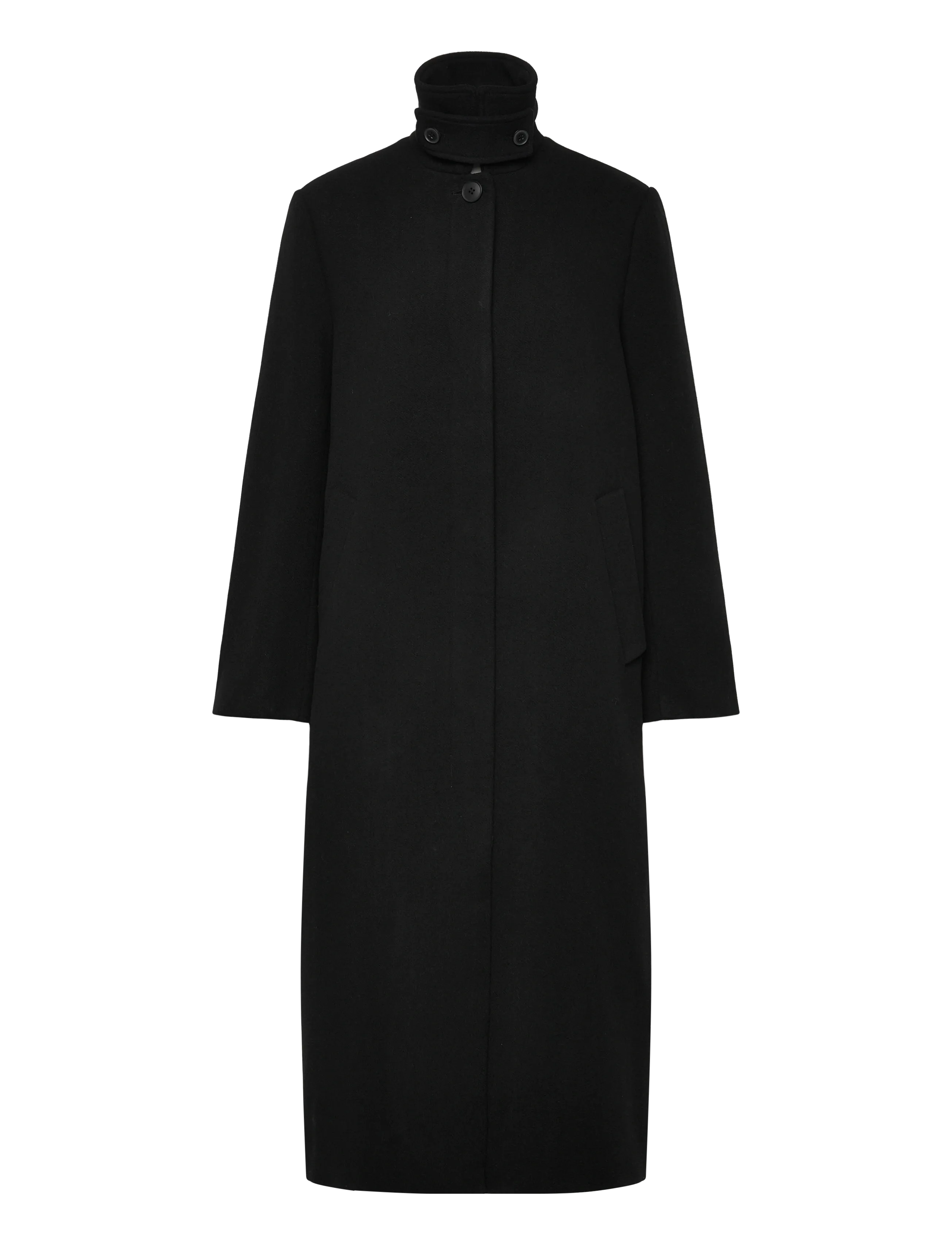 Weekday - Long Oversized Wool-Blend Coat - winter jackets - black - 2