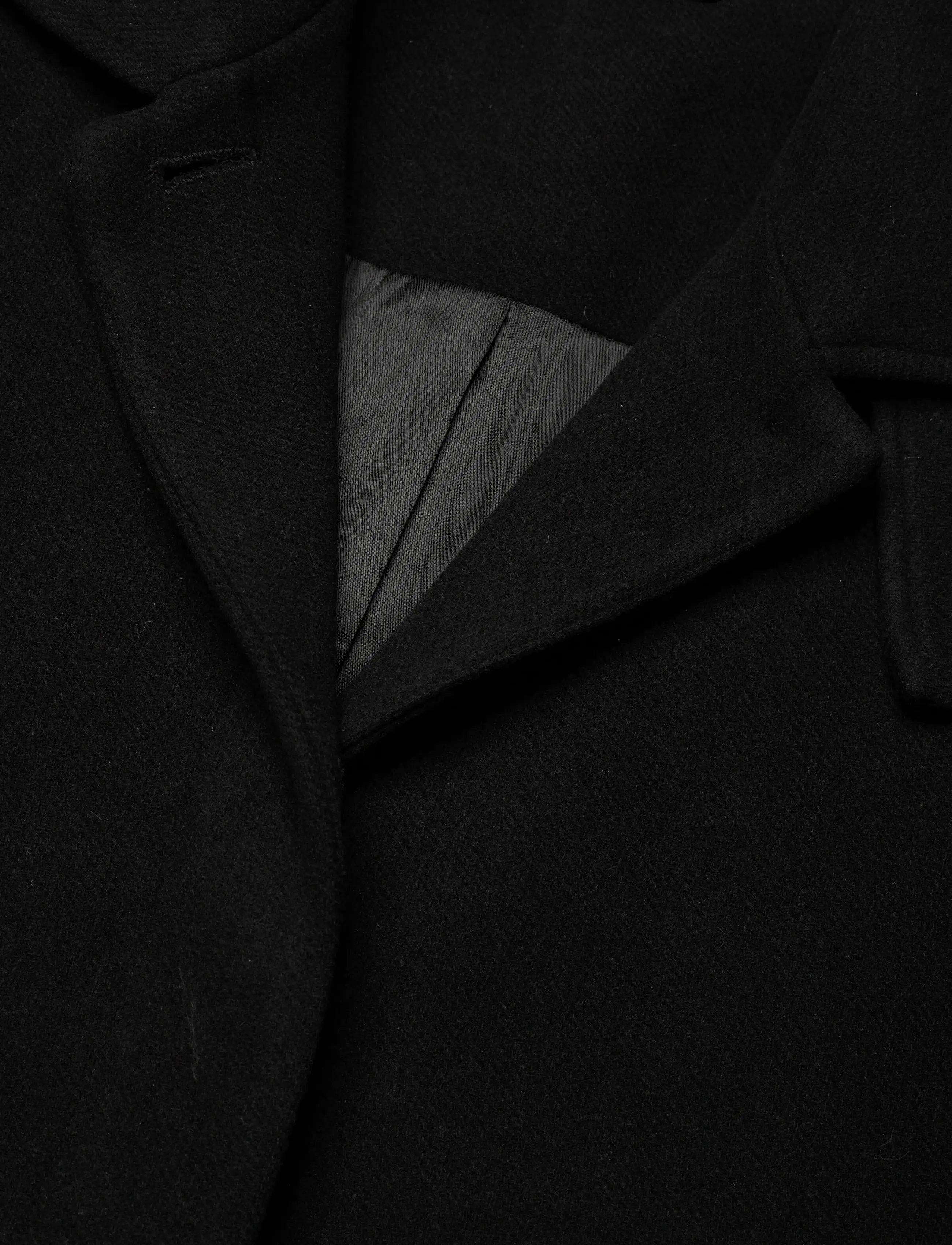 Weekday - Long Oversized Wool-Blend Coat - winter jackets - black - 3