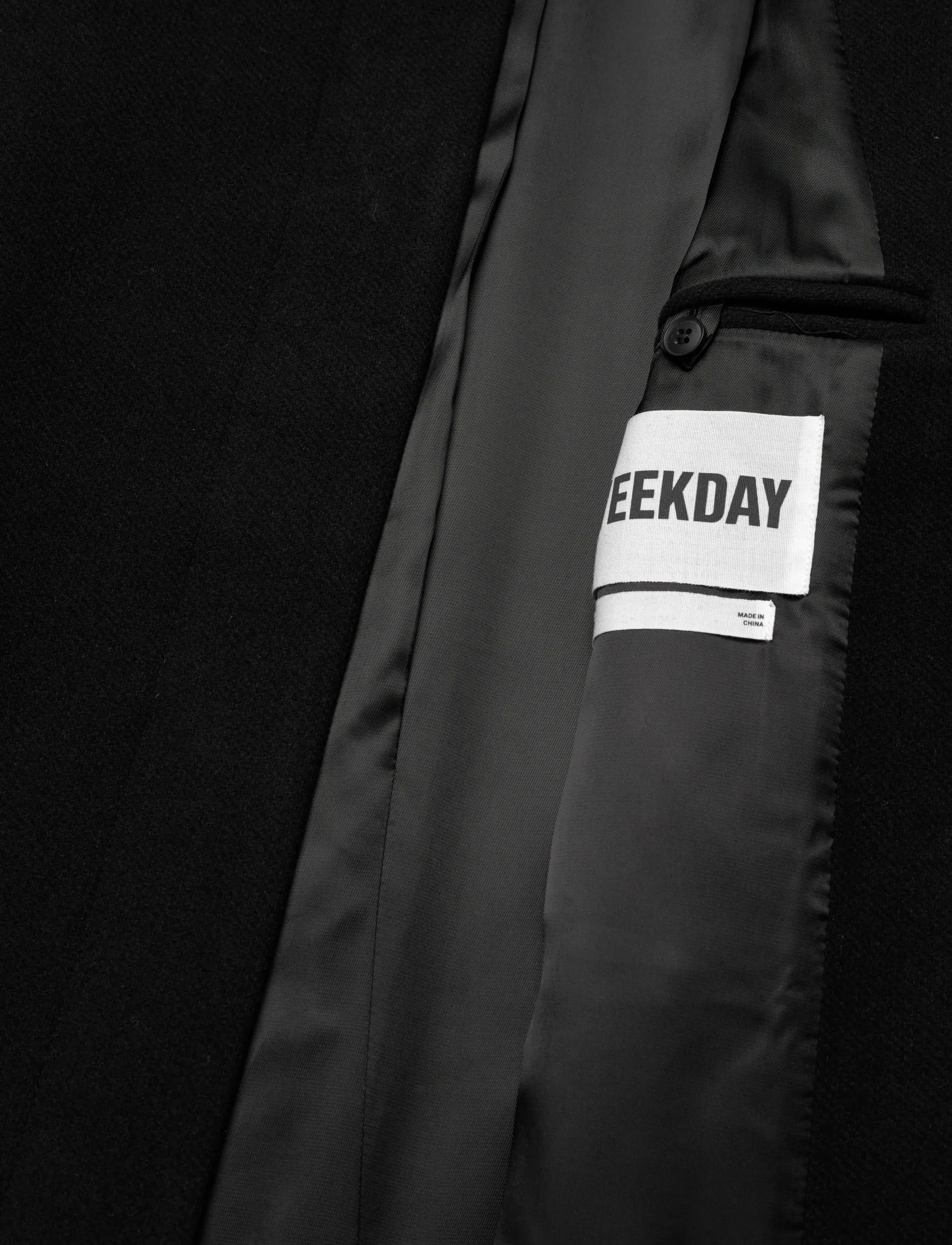 Weekday - Long Oversized Wool-Blend Coat - winter jackets - black - 5