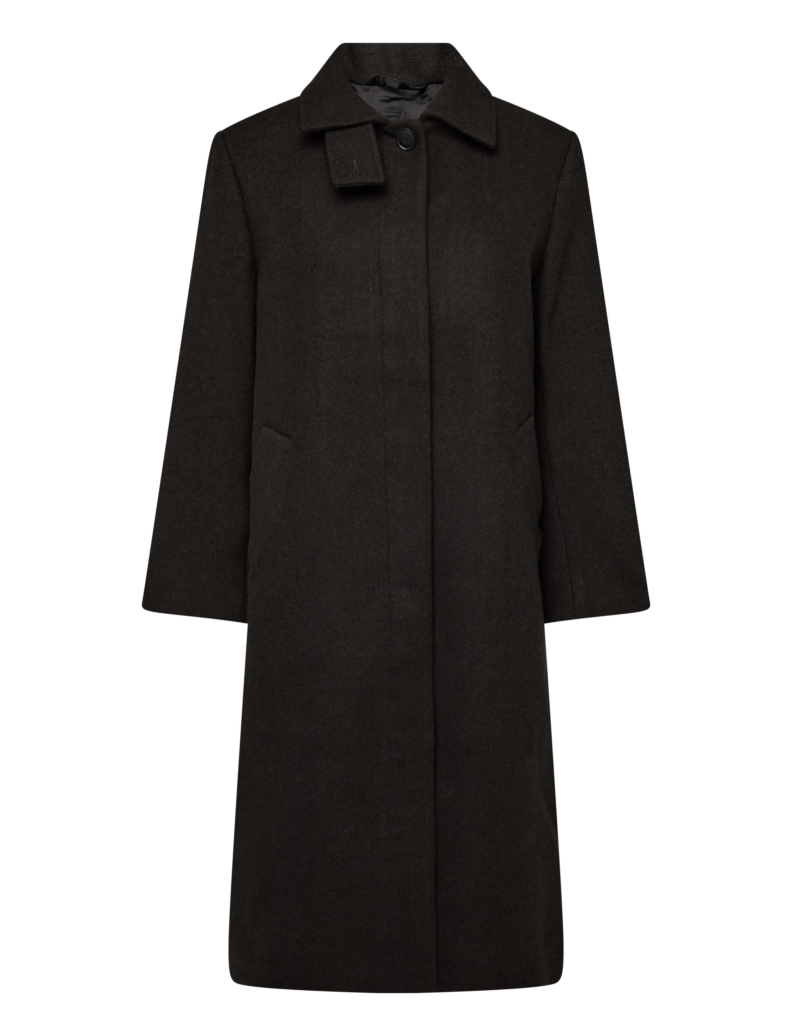 Weekday Long Oversized Wool-Blend Coat, Damen, Langer Oversize Mantel, Braun, Gr.L