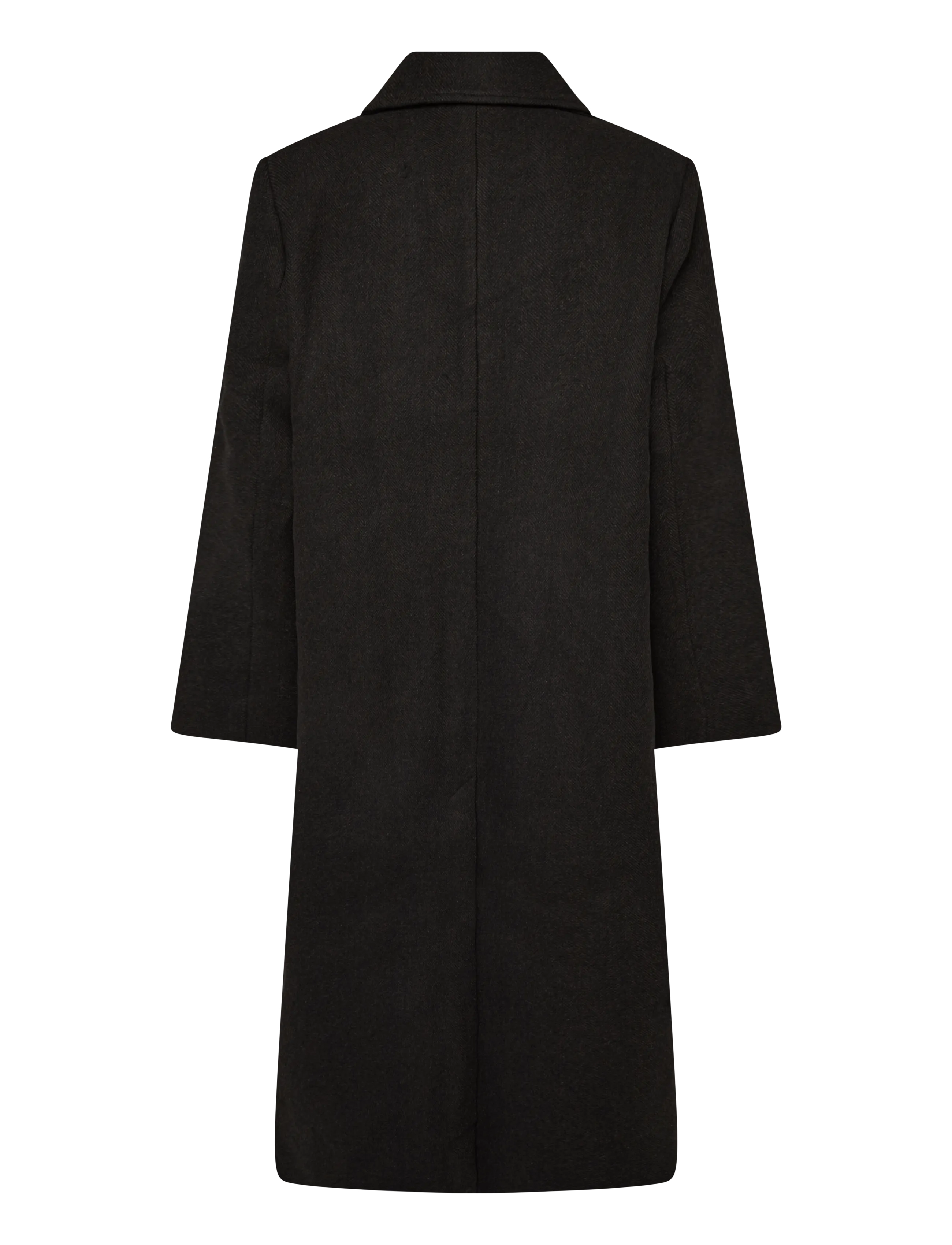Weekday - Long Oversized Wool-Blend Coat - vinterjakker - brown herringbone - 1