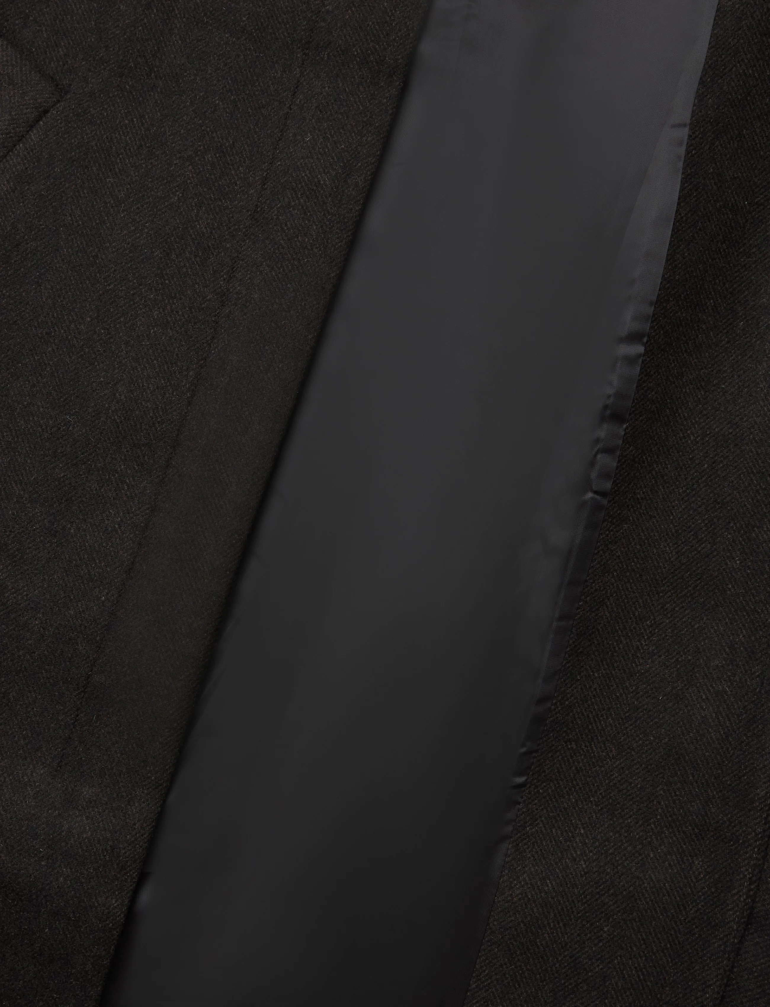 Weekday - Long Oversized Wool-Blend Coat - winter jackets - brown herringbone - 4