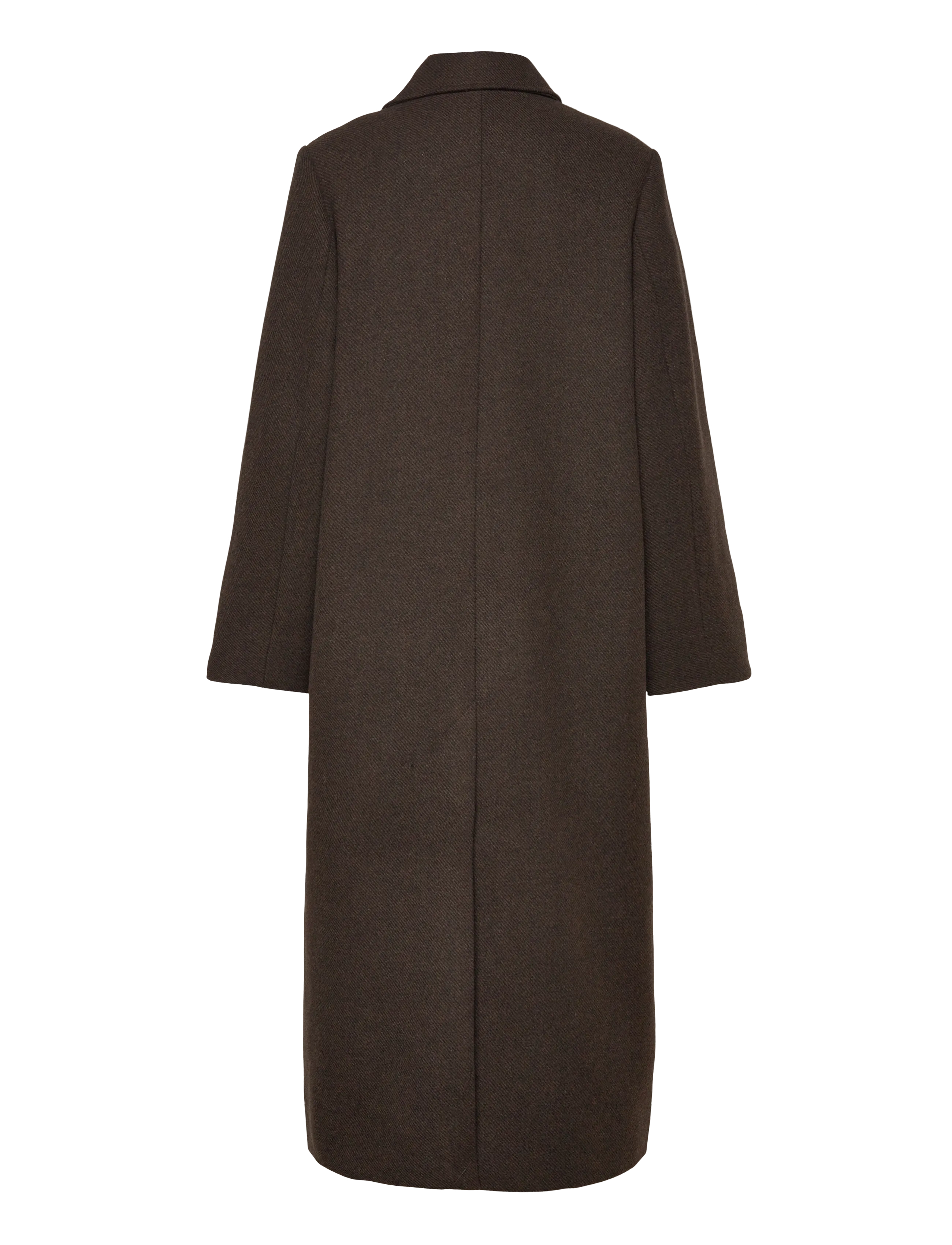 Weekday - Long Oversized Wool-Blend Coat - dark brown - 1