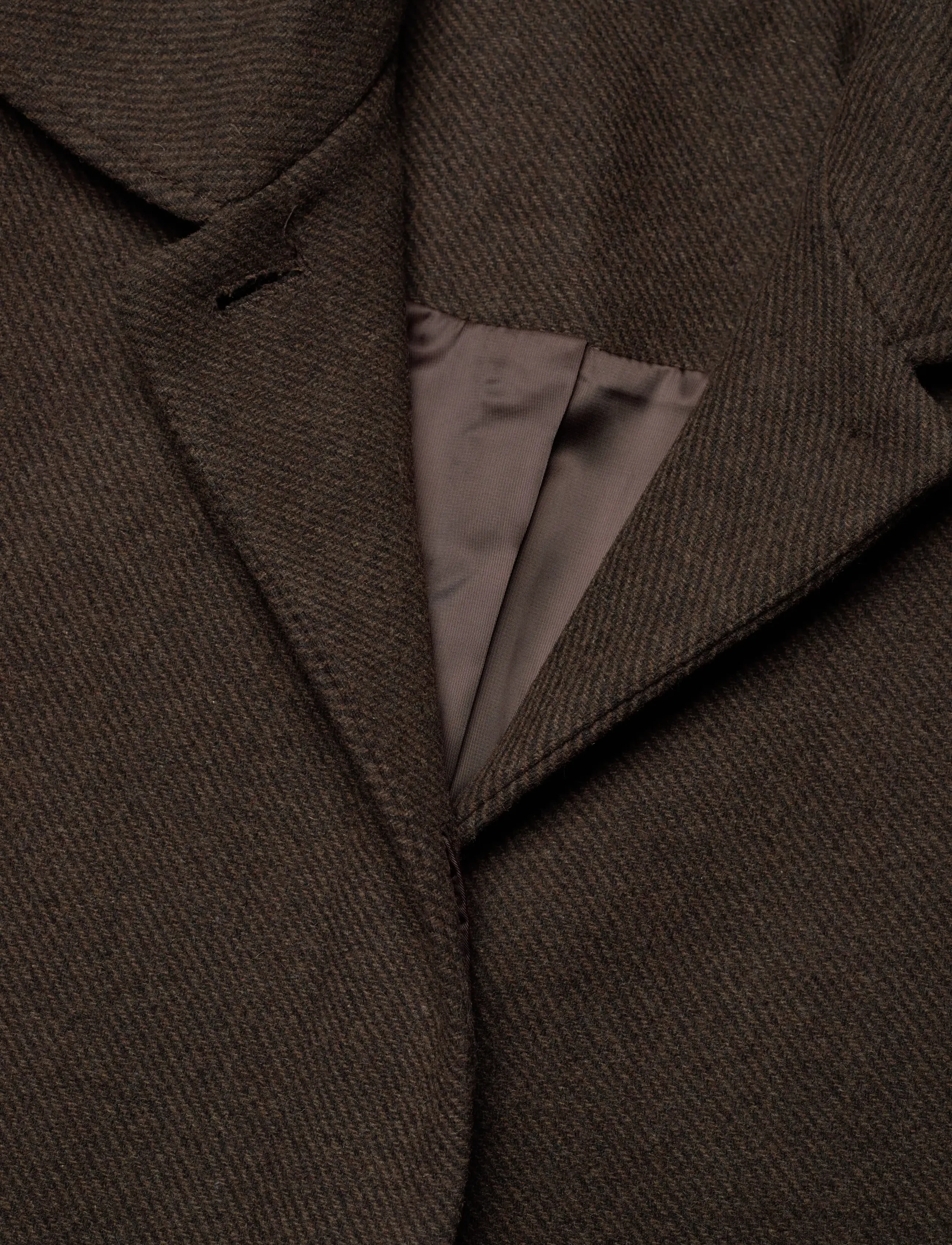 Weekday - Long Oversized Wool-Blend Coat - dark brown - 3