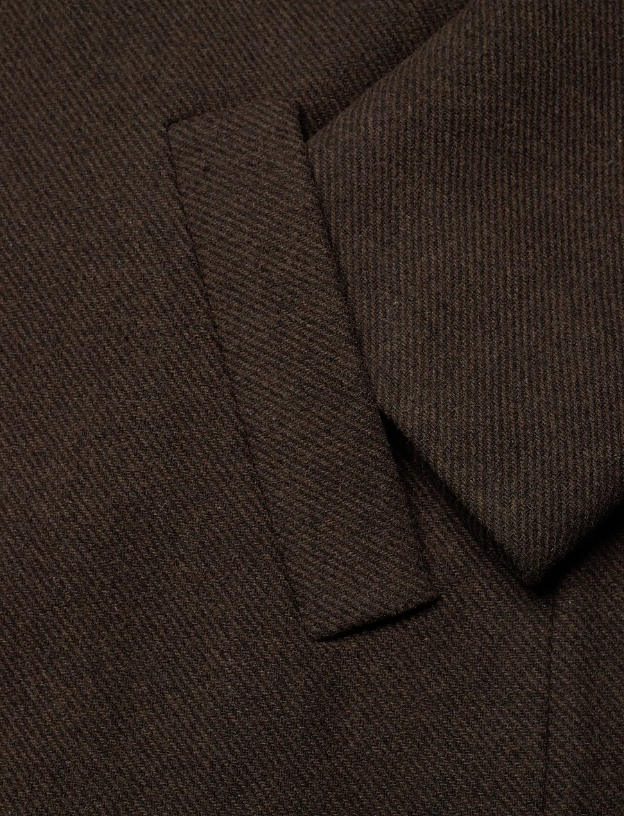 Weekday - Long Oversized Wool-Blend Coat - vinterjackor - dark brown - 4