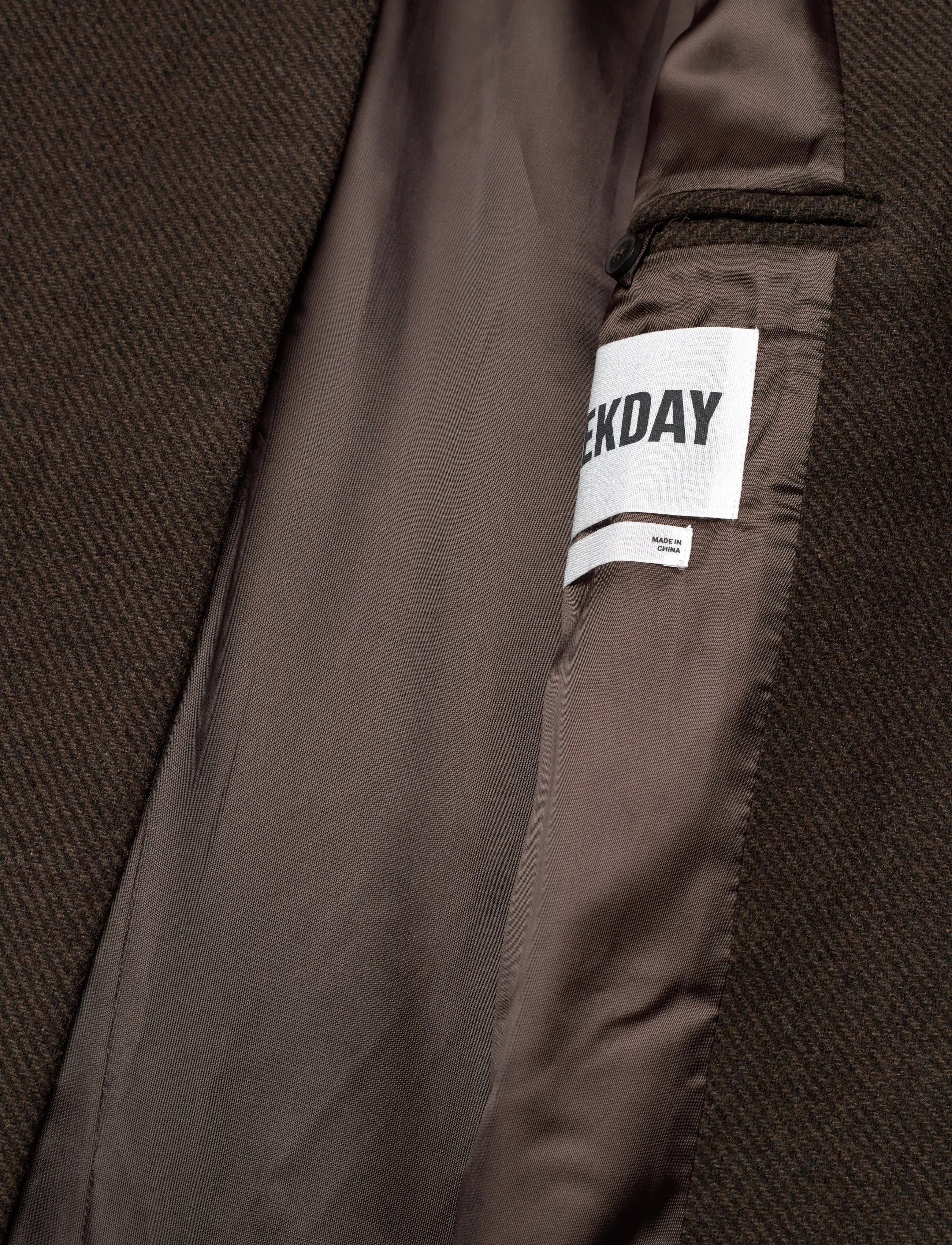 Weekday - Long Oversized Wool-Blend Coat - dark brown - 5