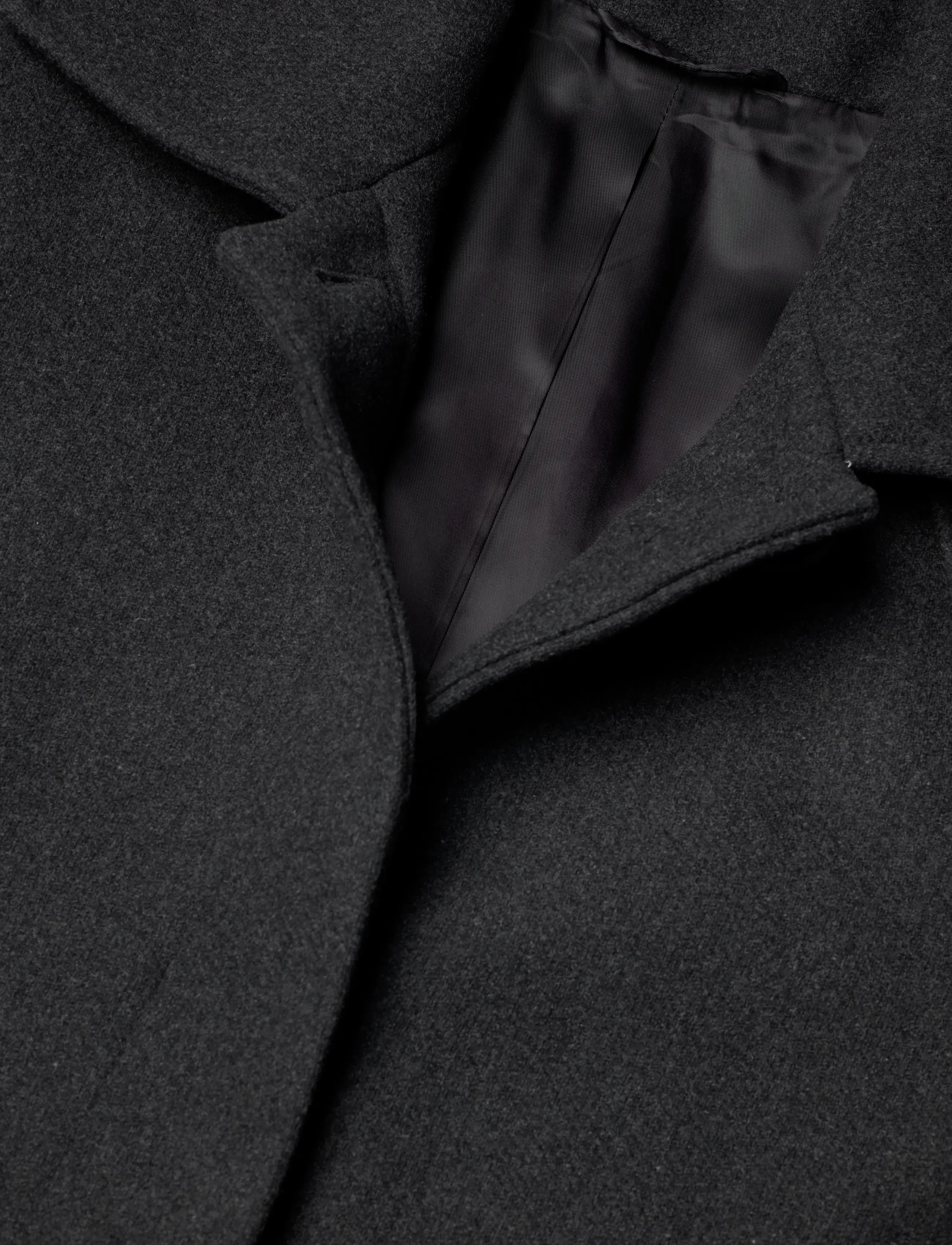 Weekday - Long Oversized Wool-Blend Coat - winterjacken - off black melange - 3