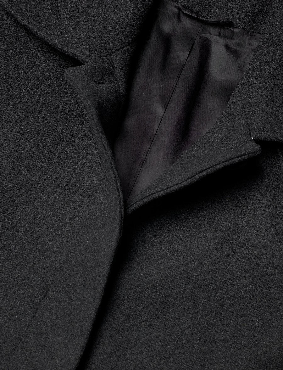 Weekday - Long Oversized Wool-Blend Coat - winterjacken - off black melange - 3
