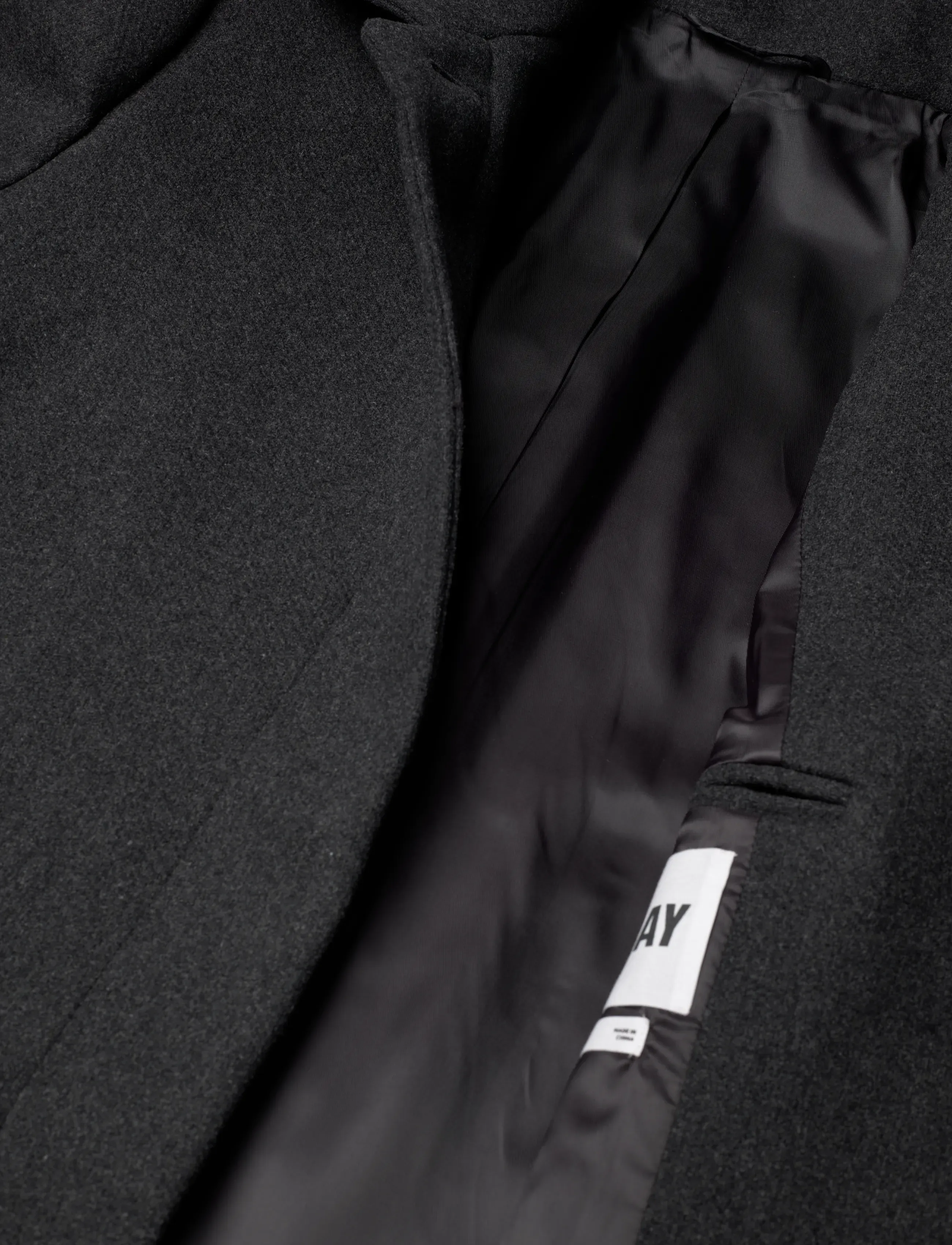 Weekday - Long Oversized Wool-Blend Coat - winterjacken - off black melange - 5