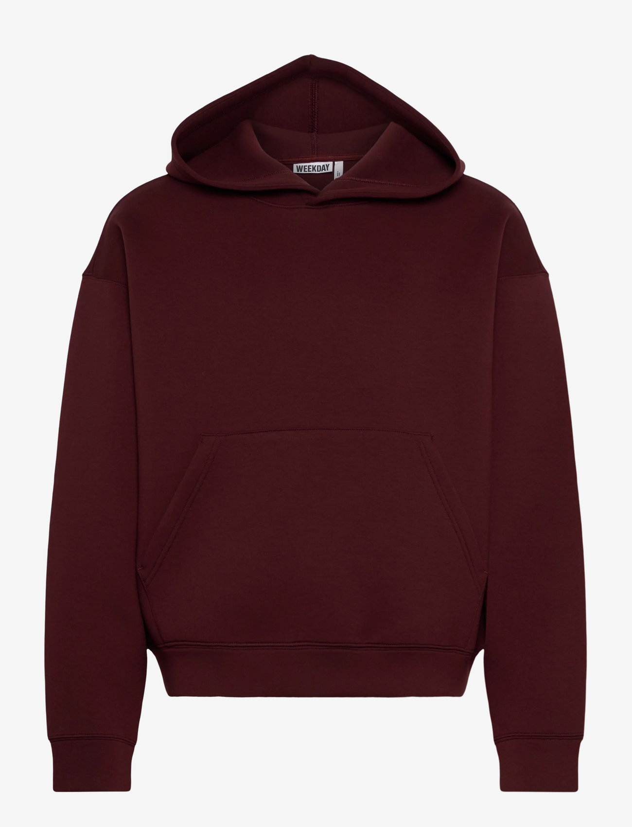 Weekday - Simon Scuba Hoodie - kapuutsiga dressipluusid - dark red - 0