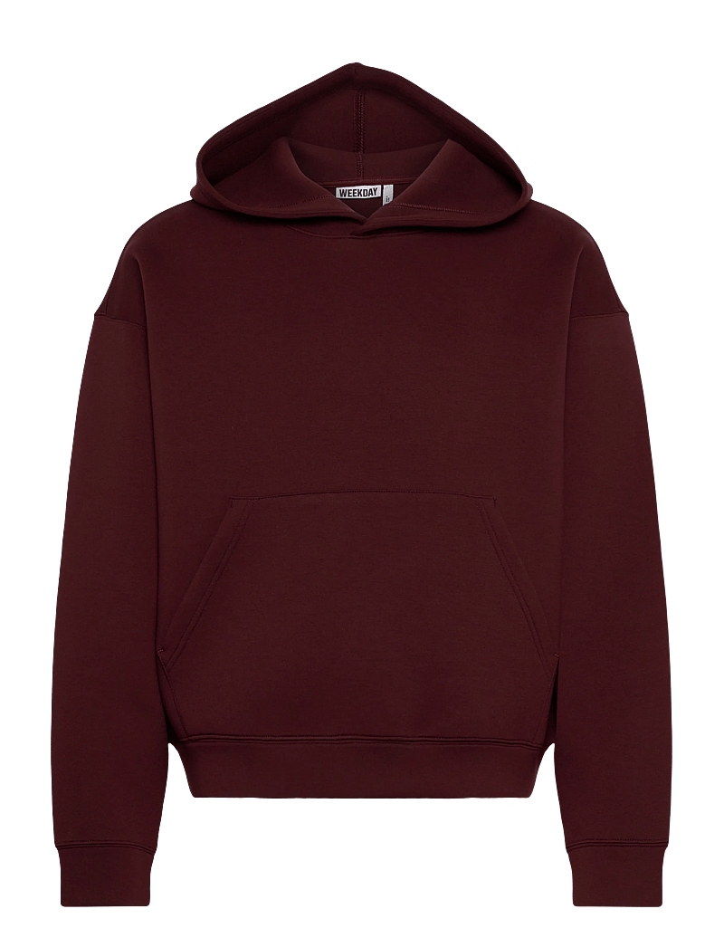 Weekday - Simon Scuba Hoodie - hættetrøjer - dark red - 0