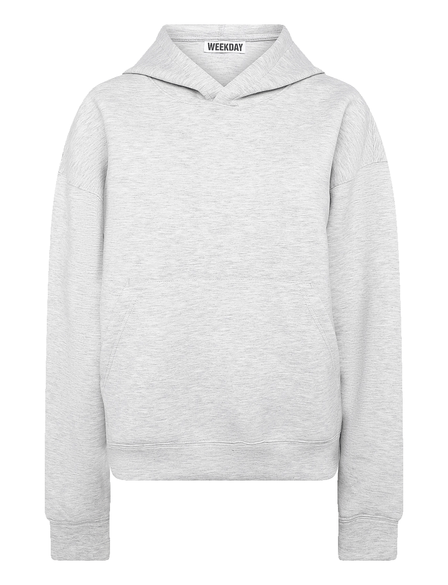 Weekday - Simon Scuba Hoodie - hættetrøjer - light grey melange - 0
