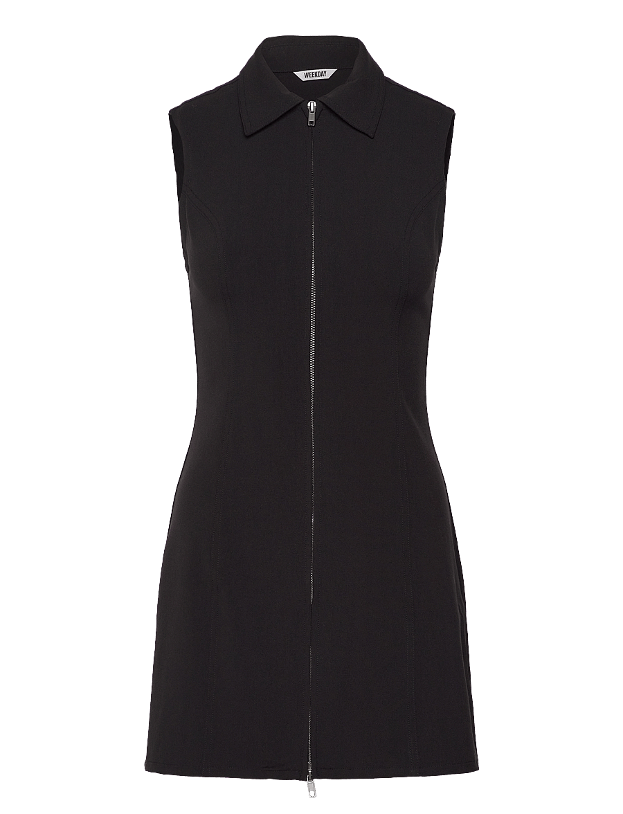 Weekday - Zip Dress - kurze kleider - black - 0