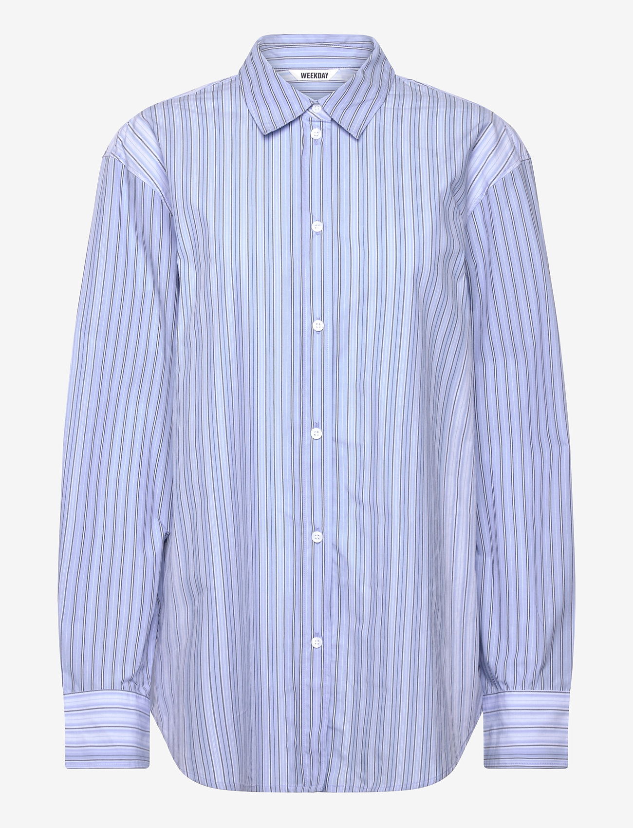 Weekday - Basic Shirt - krekli ar garām piedurknēm - blue multistripe - 0