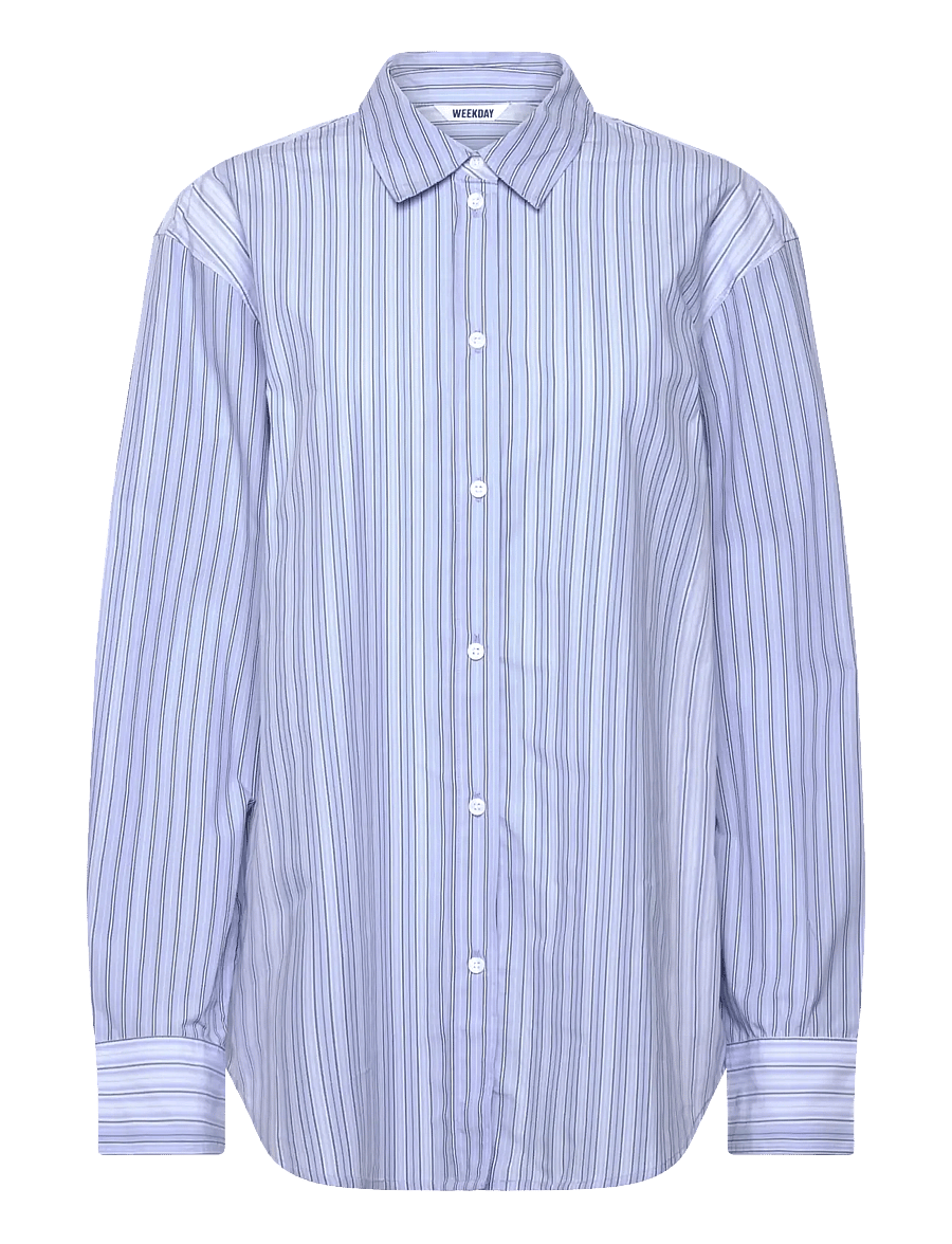 Weekday - Basic Shirt - langärmlige hemden - blue multistripe - 0