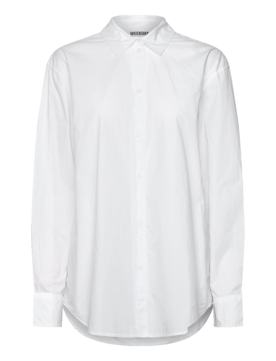 Weekday - Basic Shirt - langærmede skjorter - white - 0