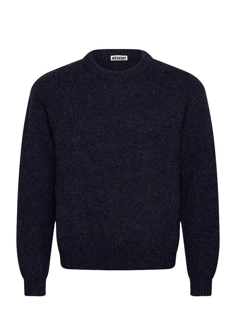 Weekday - Regular Knitted Wool-Blend Sweater - rundhals - blue dark - 0
