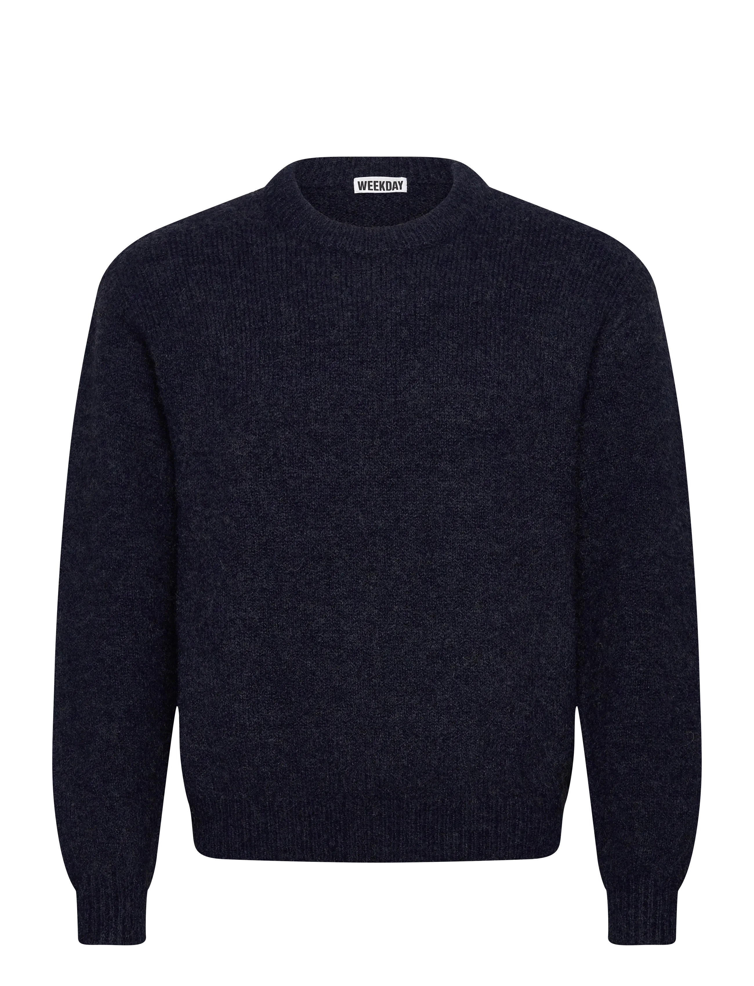 Weekday Regular Knitted Wool-Blend Sweater - Rundhals - BLUE DARK / navy
