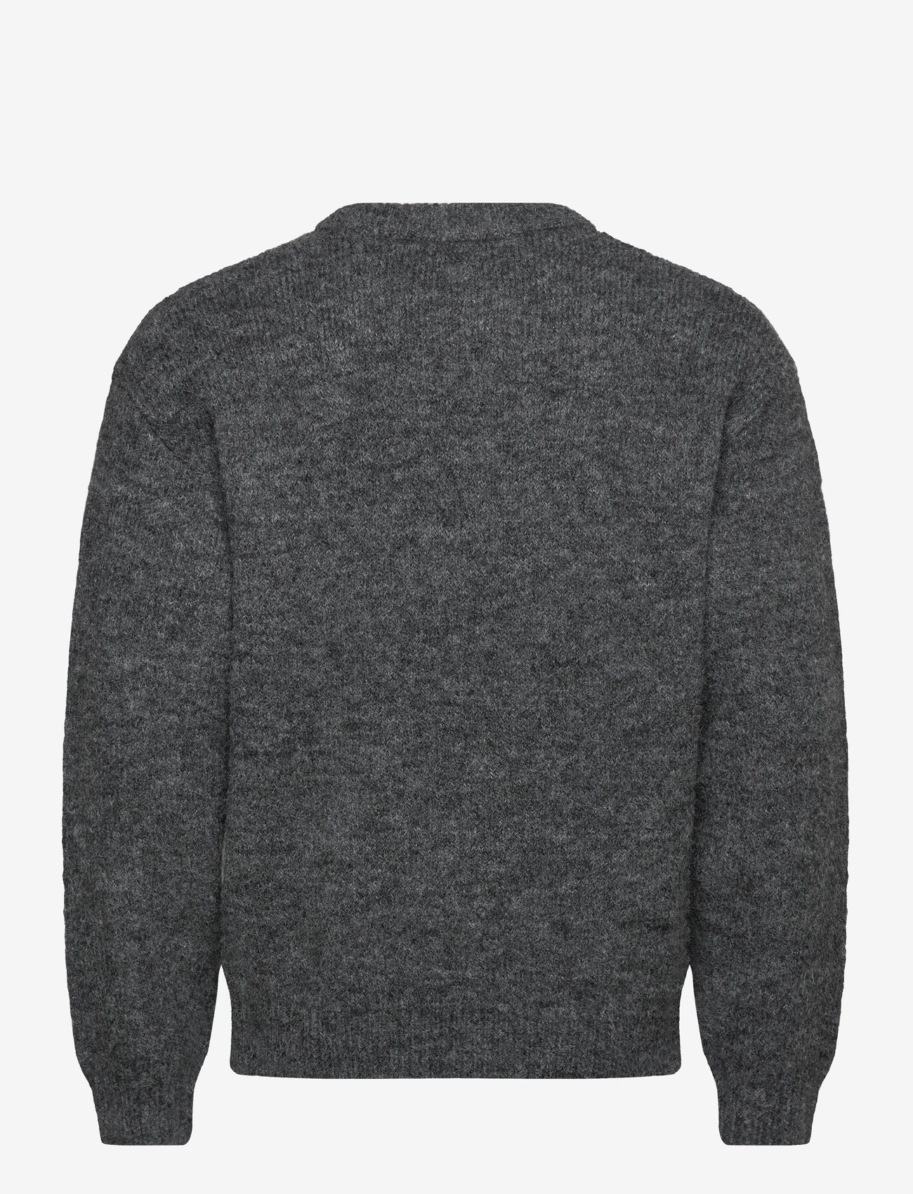Weekday - Regular Knitted Wool-Blend Sweater - Ümmarguse kaelusega kudumid - dark grey melange - 1
