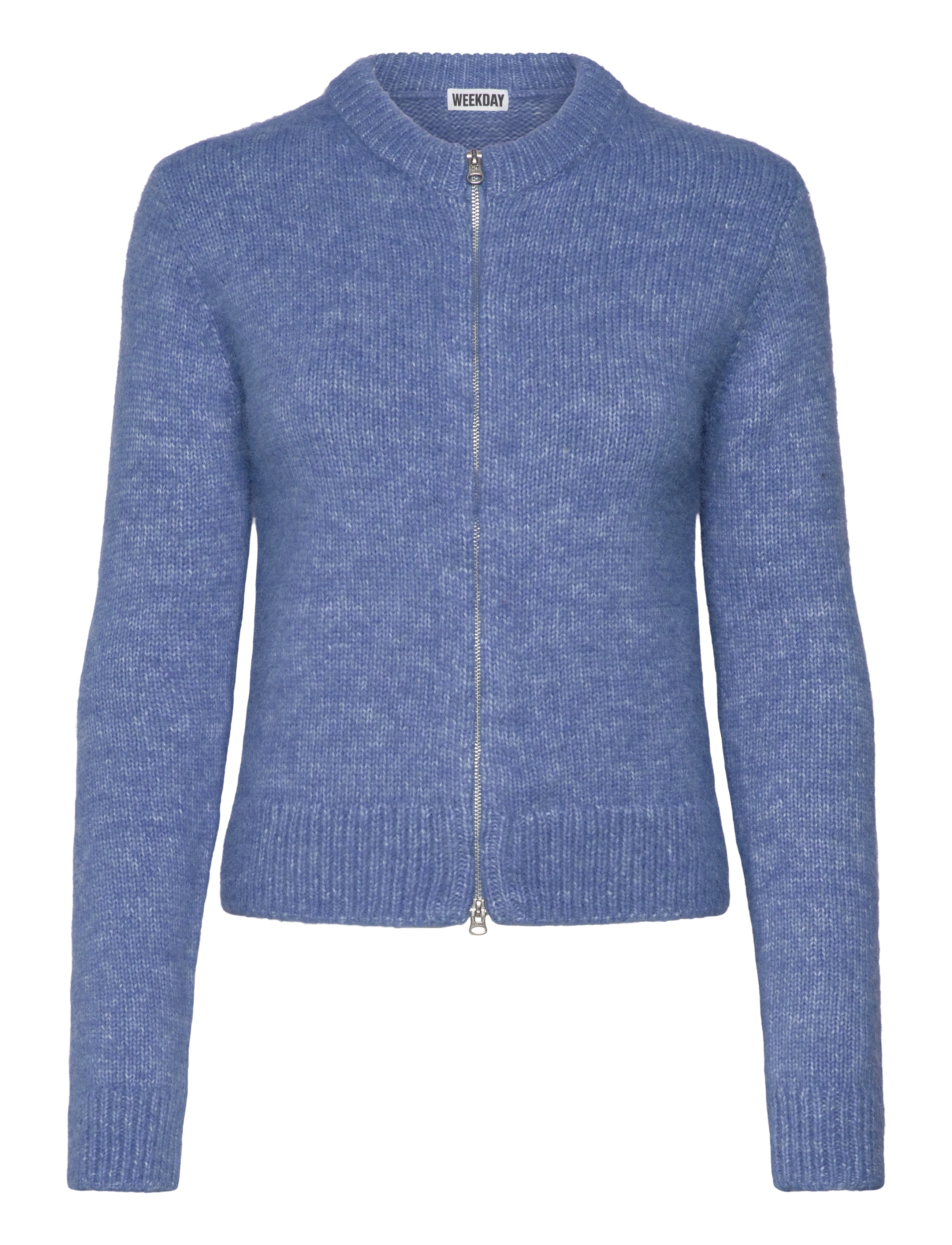 Weekday Zip Cardigan, Kvinder, Lynlås Cardigan, Blå, Str: XS