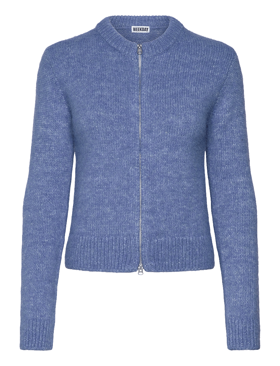 Weekday - Zip Cardigan - strickjacken - blue w stripe - 0