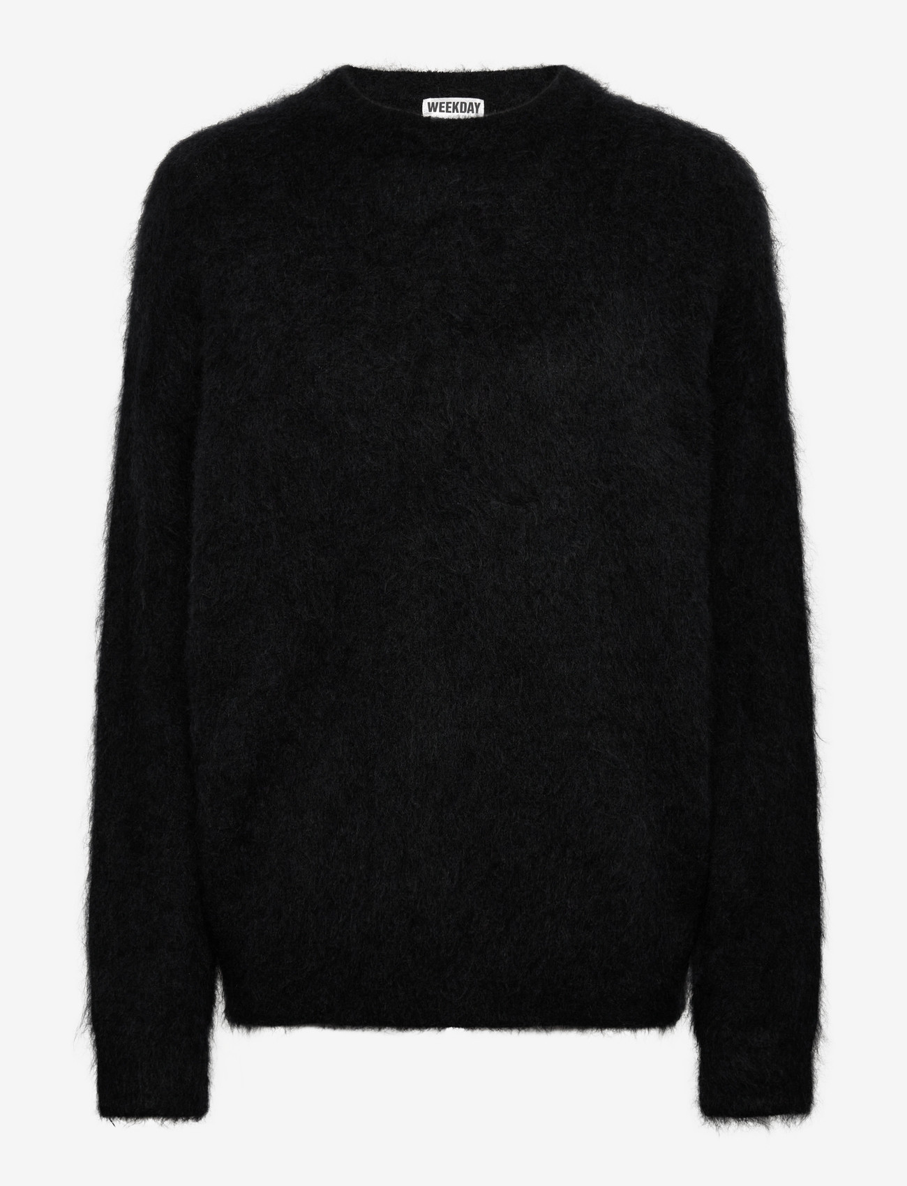 Weekday - Oversized Knitted Mohair Blend Sweater - stickade tröjor - dark blue melange - 0