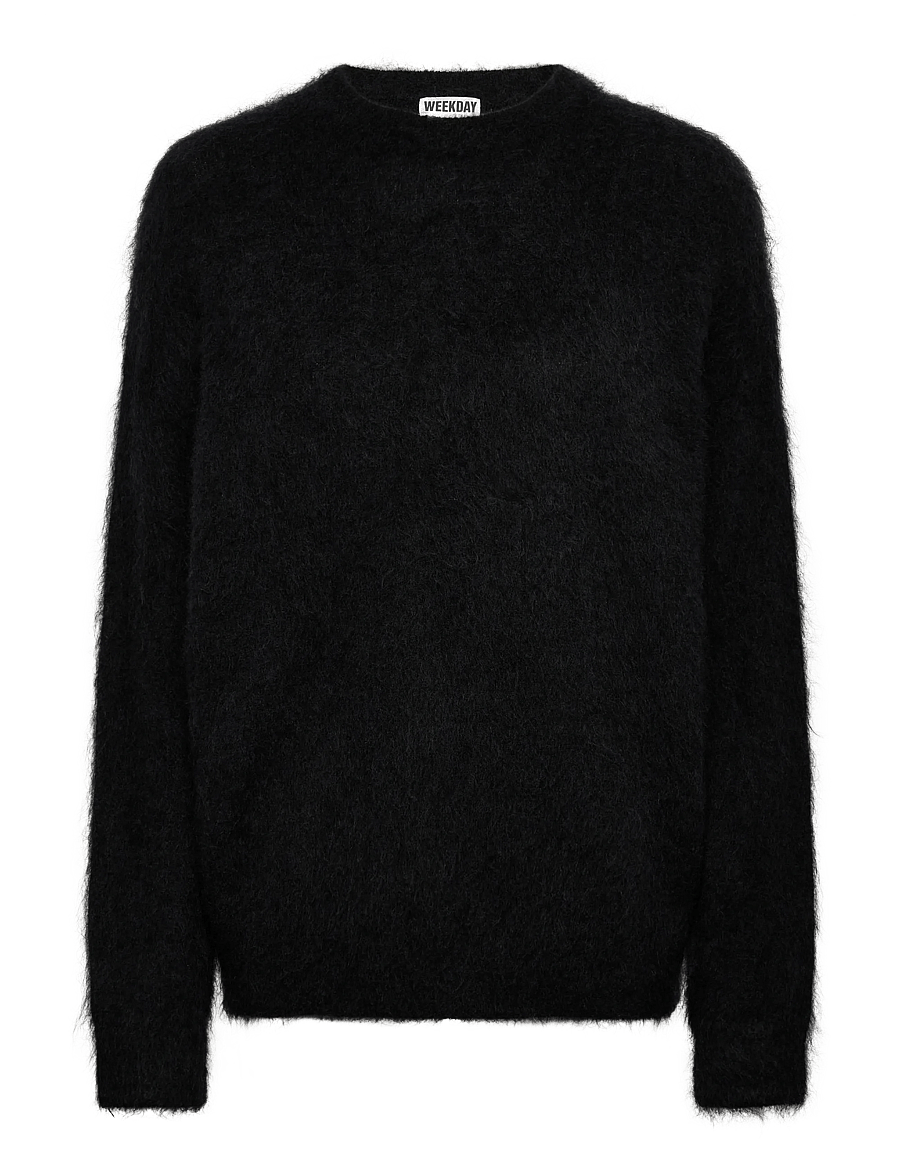 Weekday - Oversized Knitted Mohair Blend Sweater - pullover - dark blue melange - 0