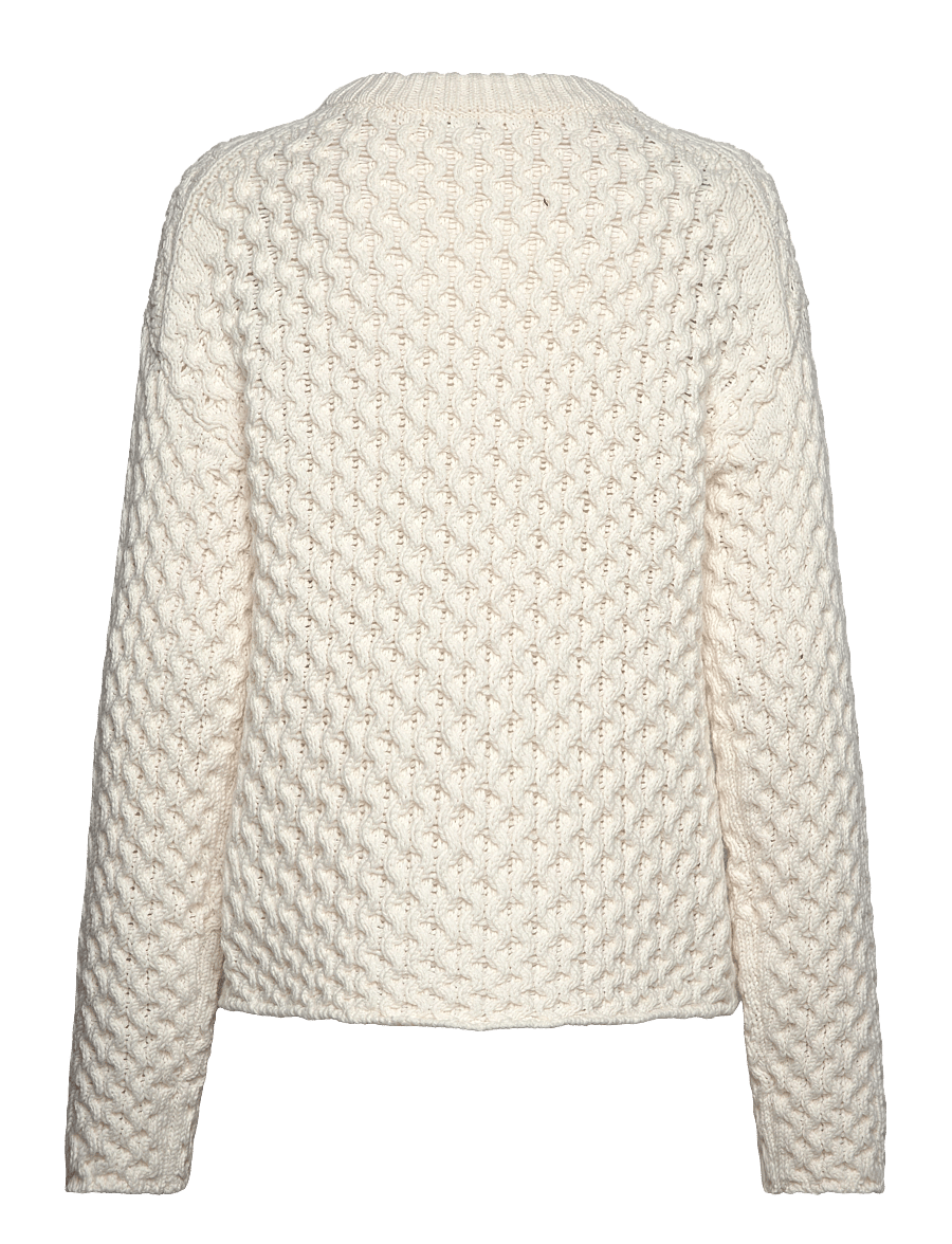 Weekday - Cable Knit Sweater - sviitrid - white - 1