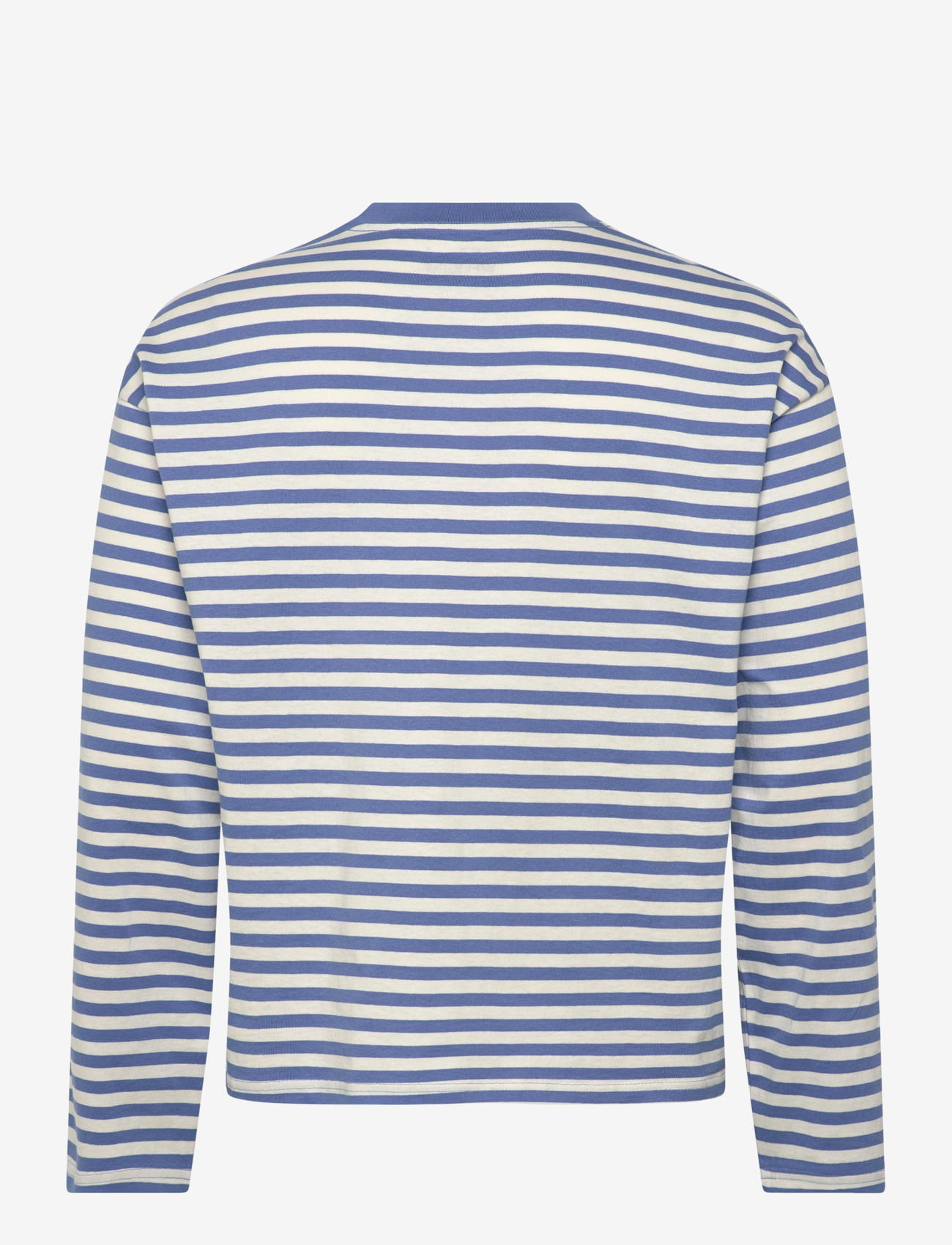 Weekday - Loose Boxy Long-Sleeved T-shirt - langærmede t-shirts - skye blue/off white stripe - 1
