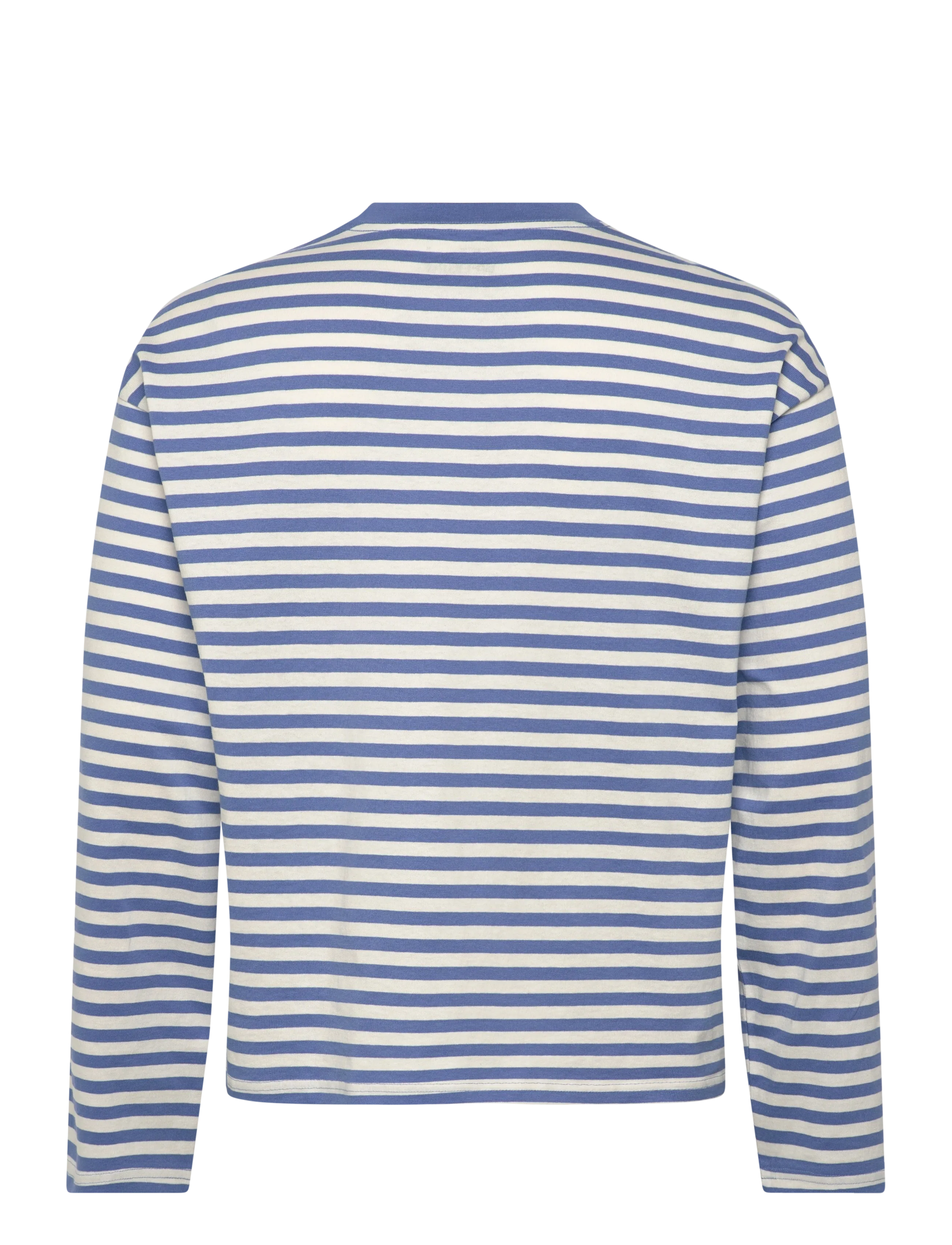Weekday - Loose Boxy Long-Sleeved T-shirt - langærmede t-shirts - skye blue/off white stripe - 1