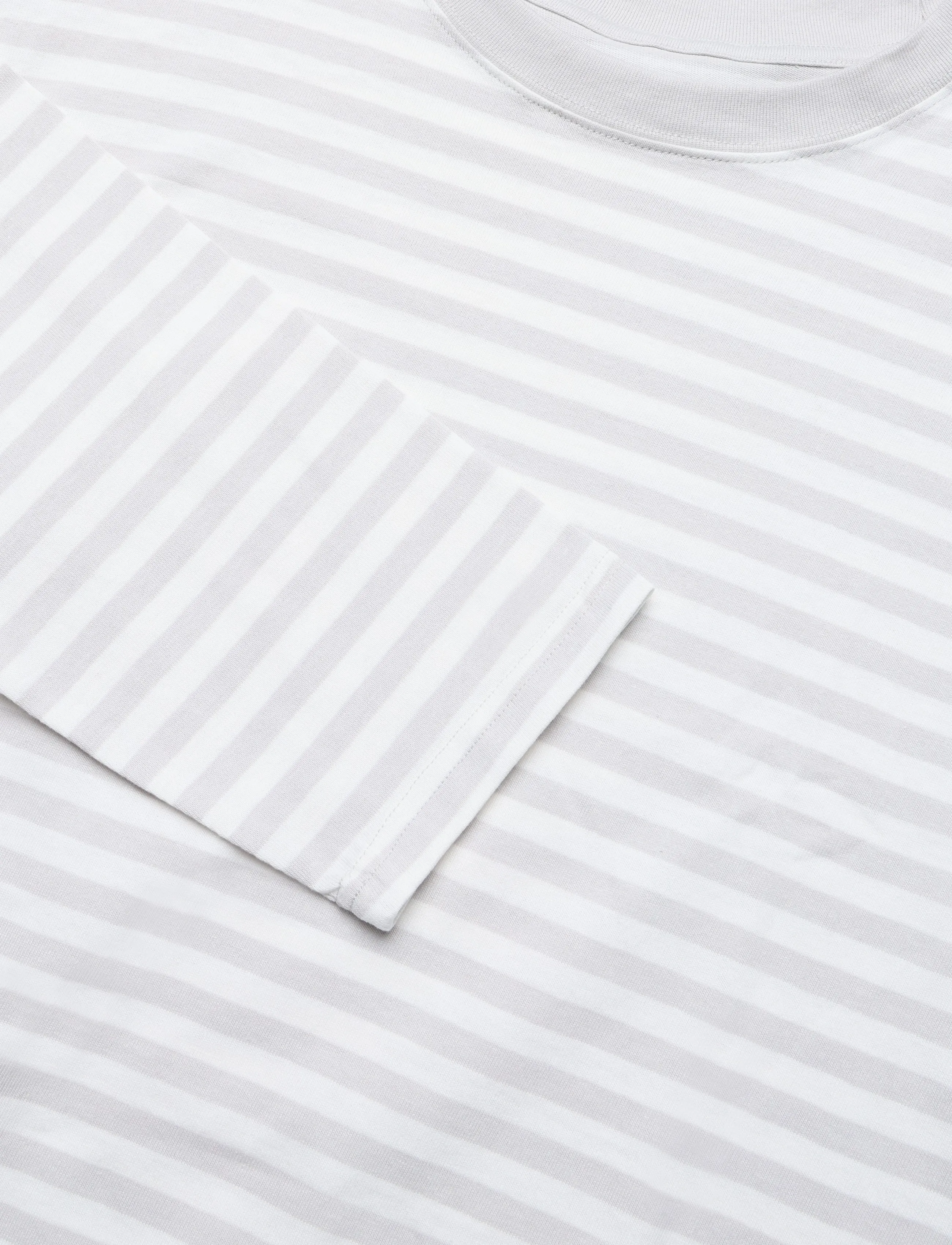 Weekday - Loose Boxy Long-Sleeved T-shirt - langärmelige t-shirts - light mole + off white stripe - 2