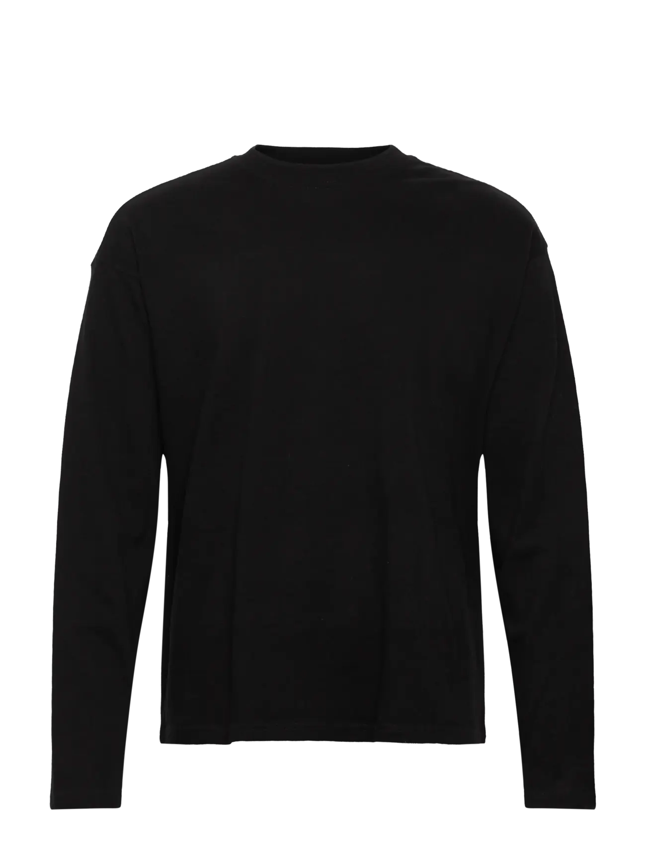 Loose Boxy Long-Sleeved T-shirt - BLACK