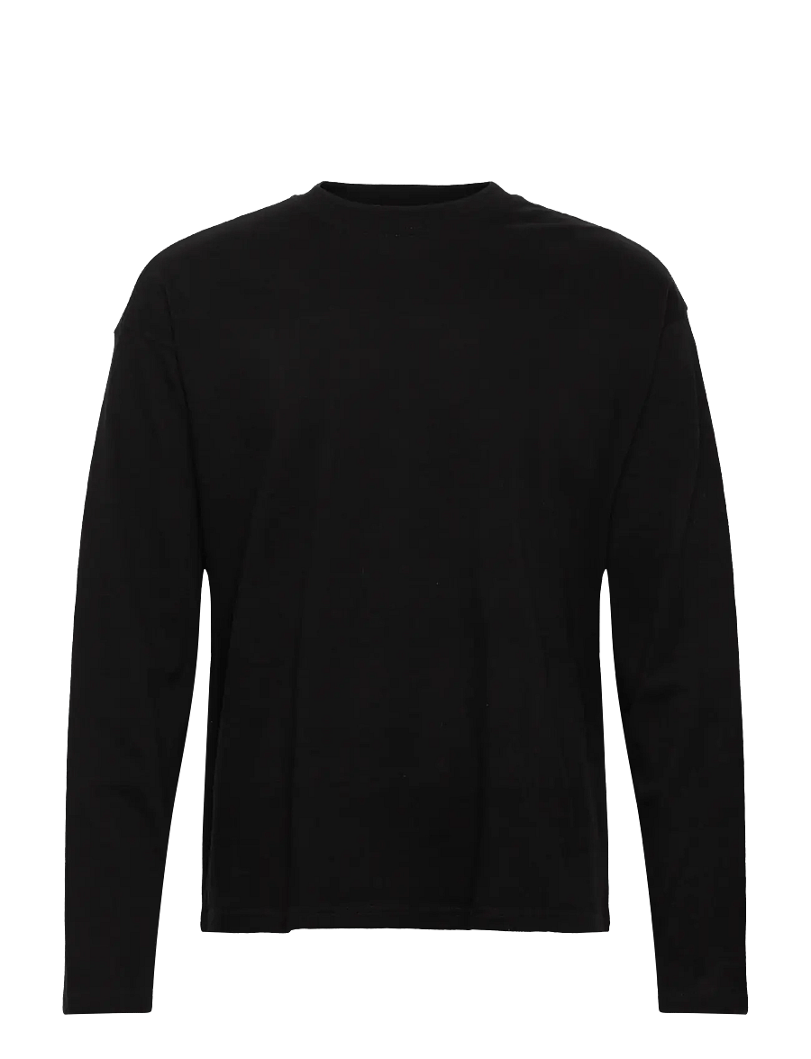 Weekday - Loose Boxy Long-Sleeved T-shirt - langärmelige t-shirts - black - 0
