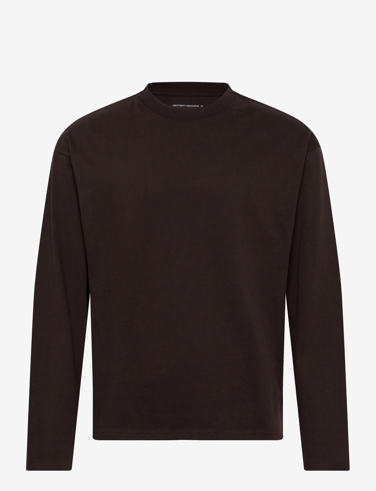 Weekday - Loose Boxy Long-Sleeved T-shirt - long-sleeved t-shirts - dark brown - 0