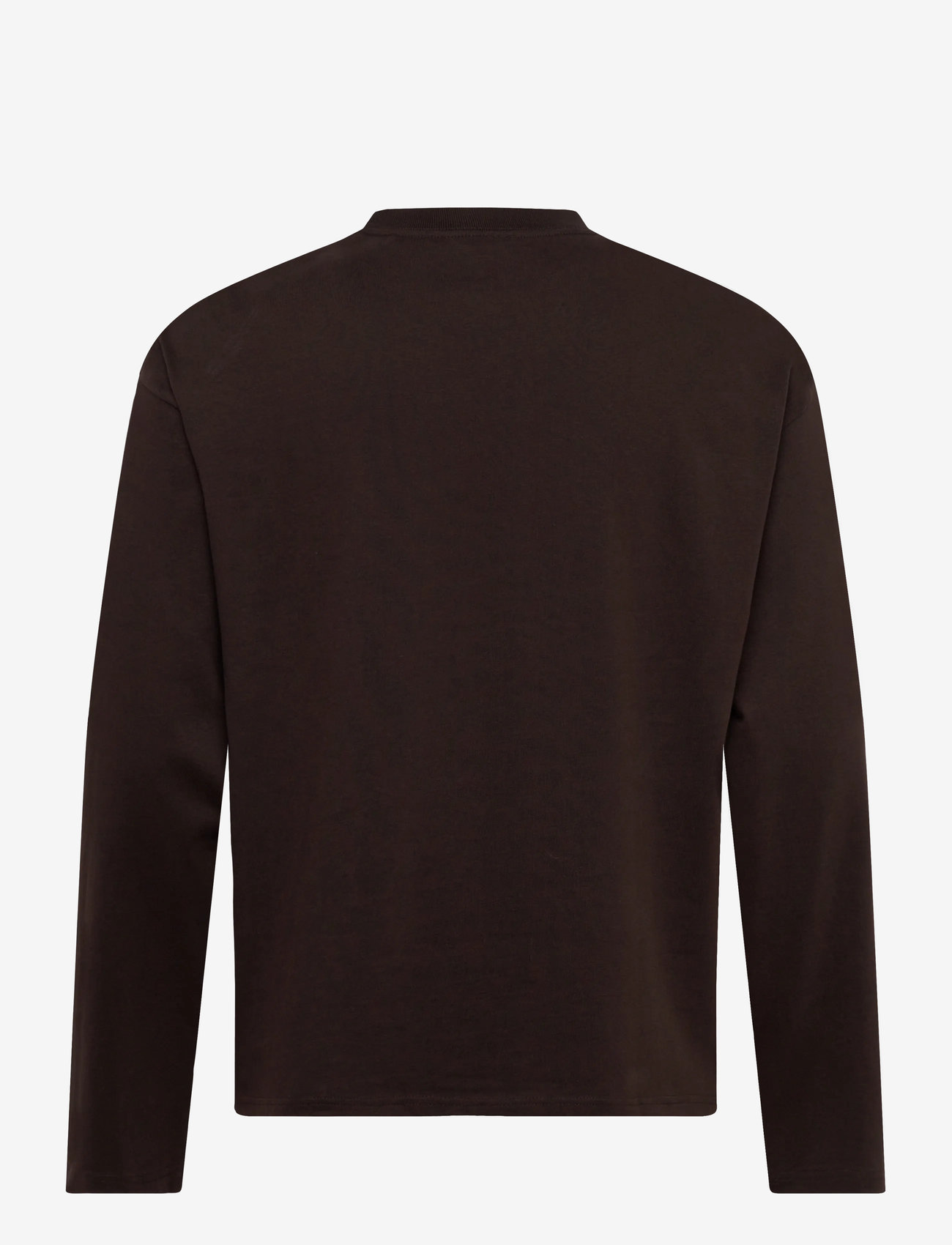 Weekday - Loose Boxy Long-Sleeved T-shirt - long-sleeved t-shirts - dark brown - 1