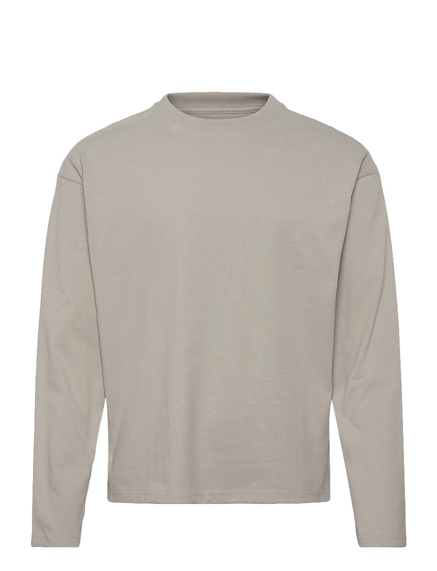 Weekday - Loose Boxy Long-Sleeved T-shirt - long-sleeved t-shirts - dusty sand - 0