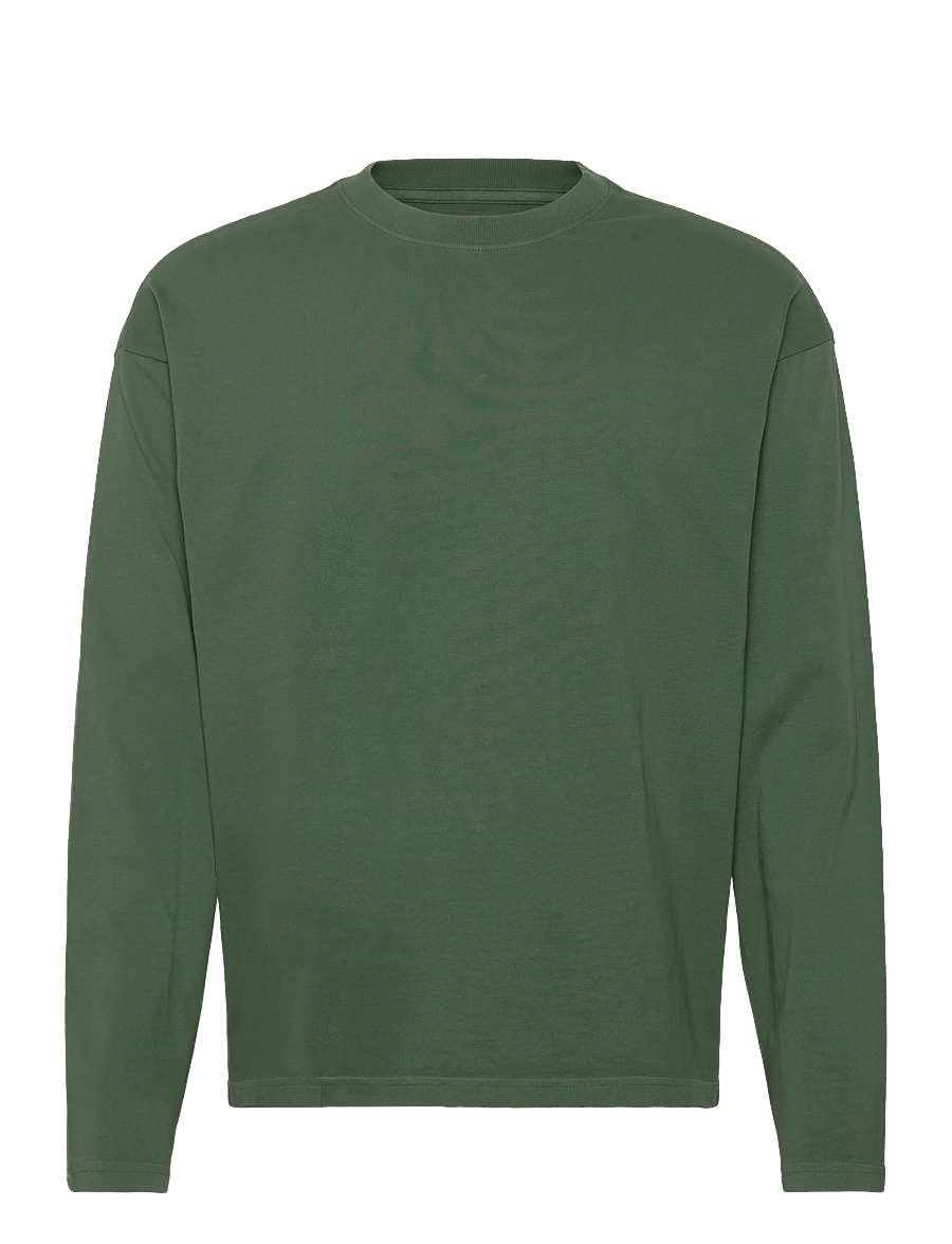 Weekday - Loose Boxy Long-Sleeved T-shirt - langærmede t-shirts - green wash - 0