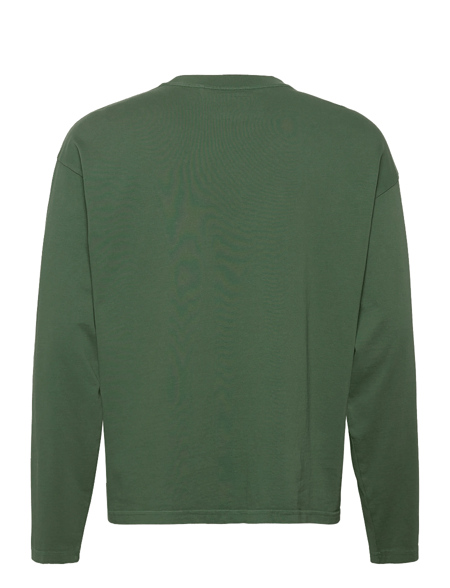 Weekday - Loose Boxy Long-Sleeved T-shirt - langærmede t-shirts - green wash - 1