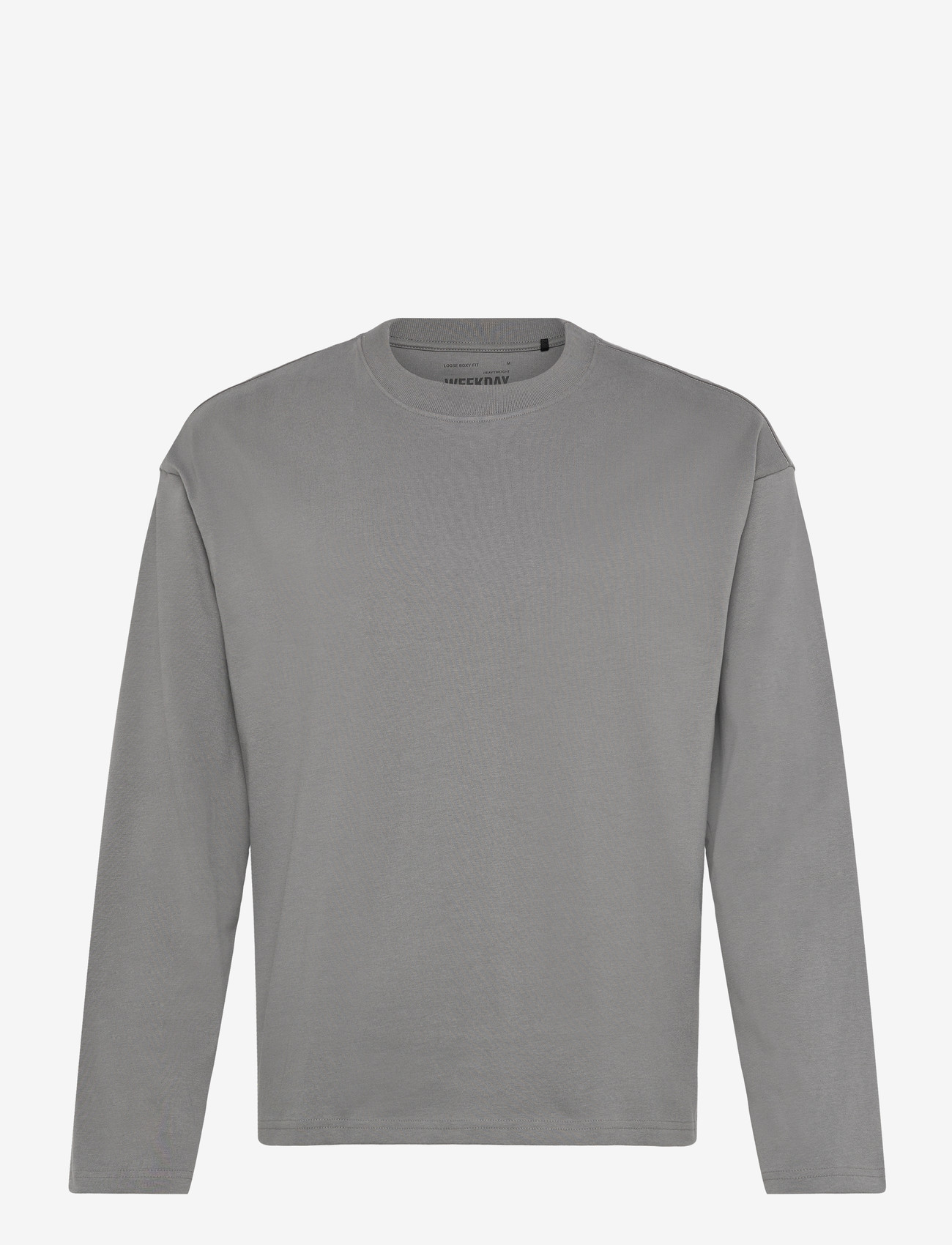 Weekday - Loose Boxy Long-Sleeved T-shirt - langærmede t-shirts - grey medium dusty - 0