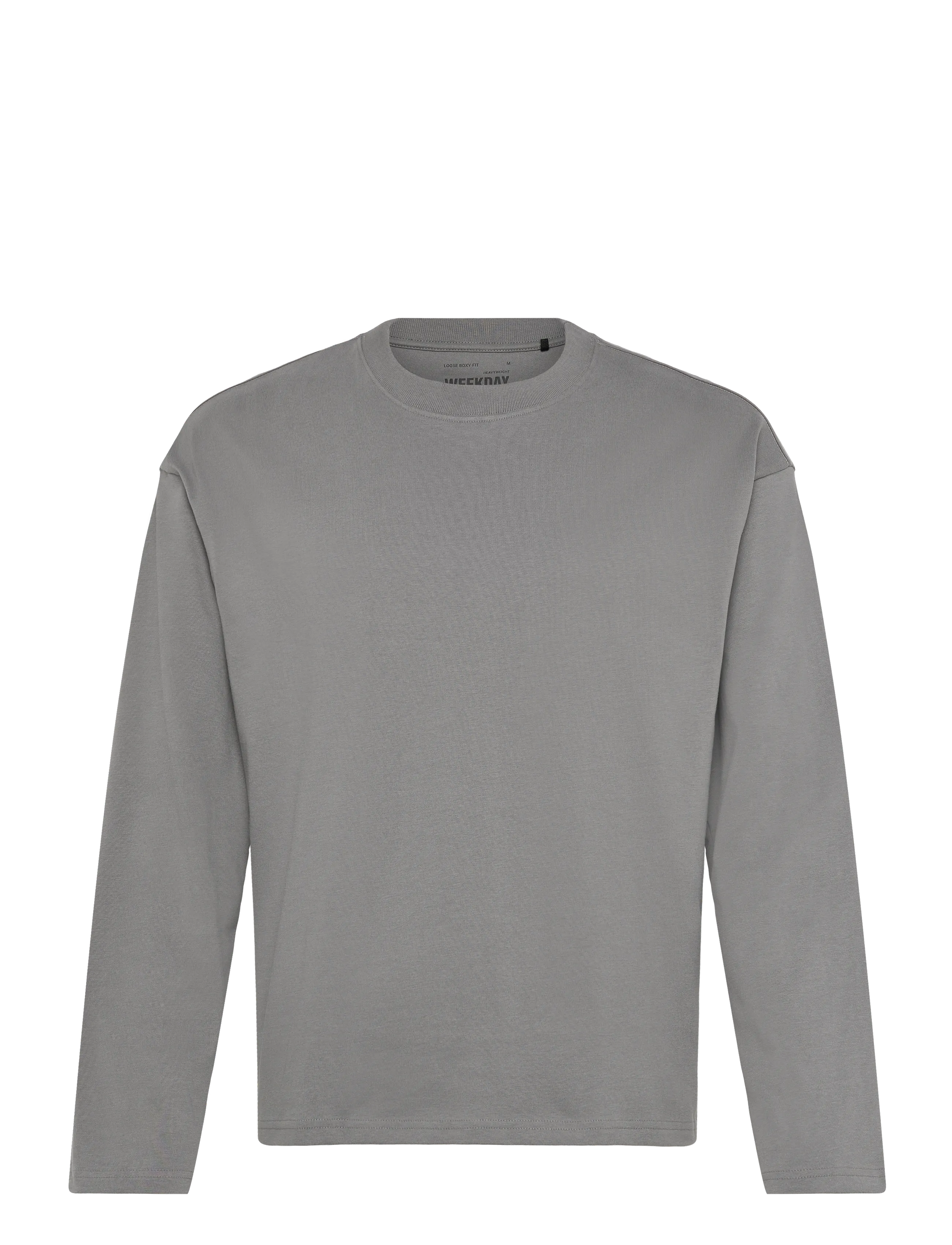 Loose Boxy Long-Sleeved T-shirt - GREY MEDIUM DUSTY
