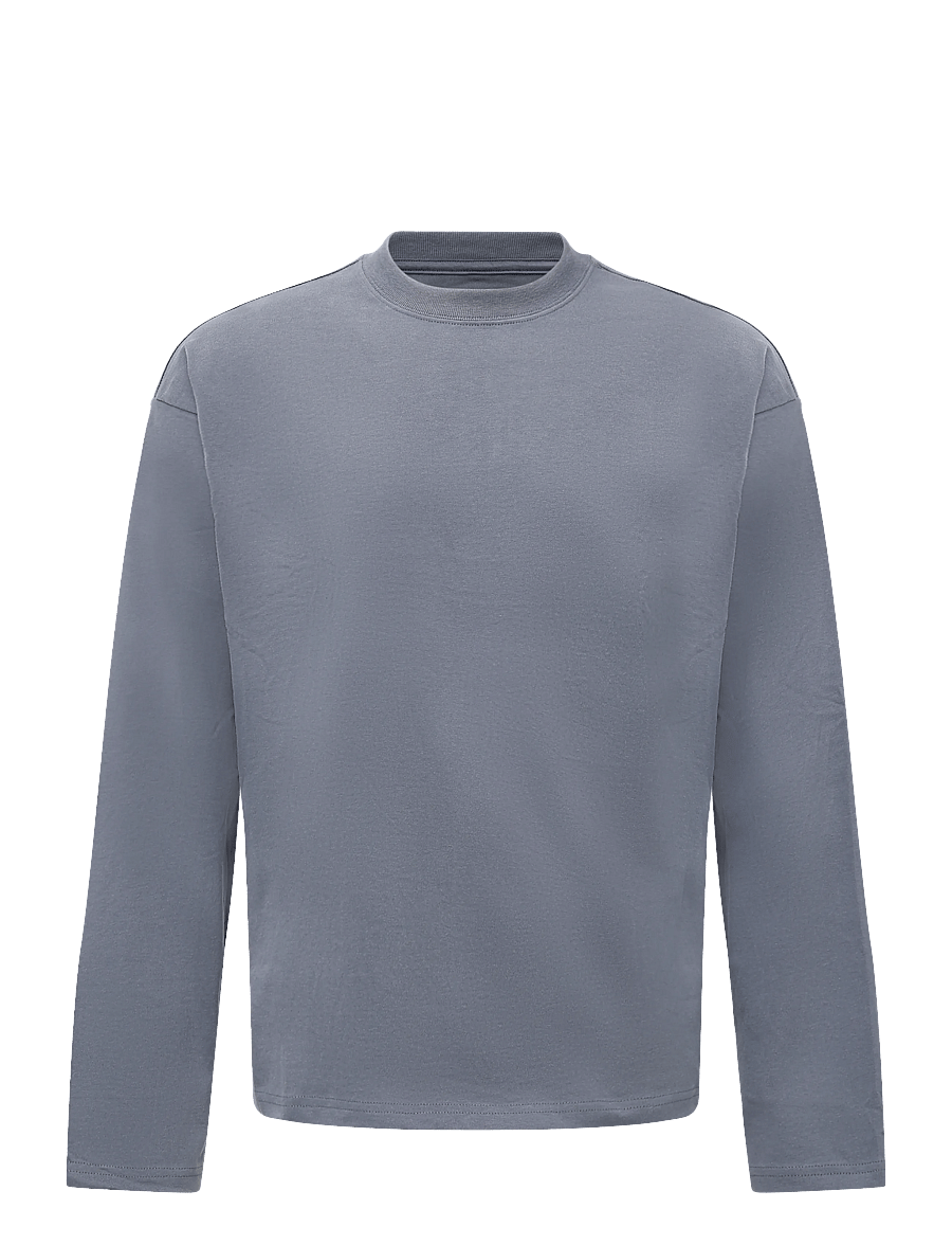 Weekday - Loose Boxy Long-Sleeved T-shirt - pikkade varrukatega t-särgid - steel grey - 0