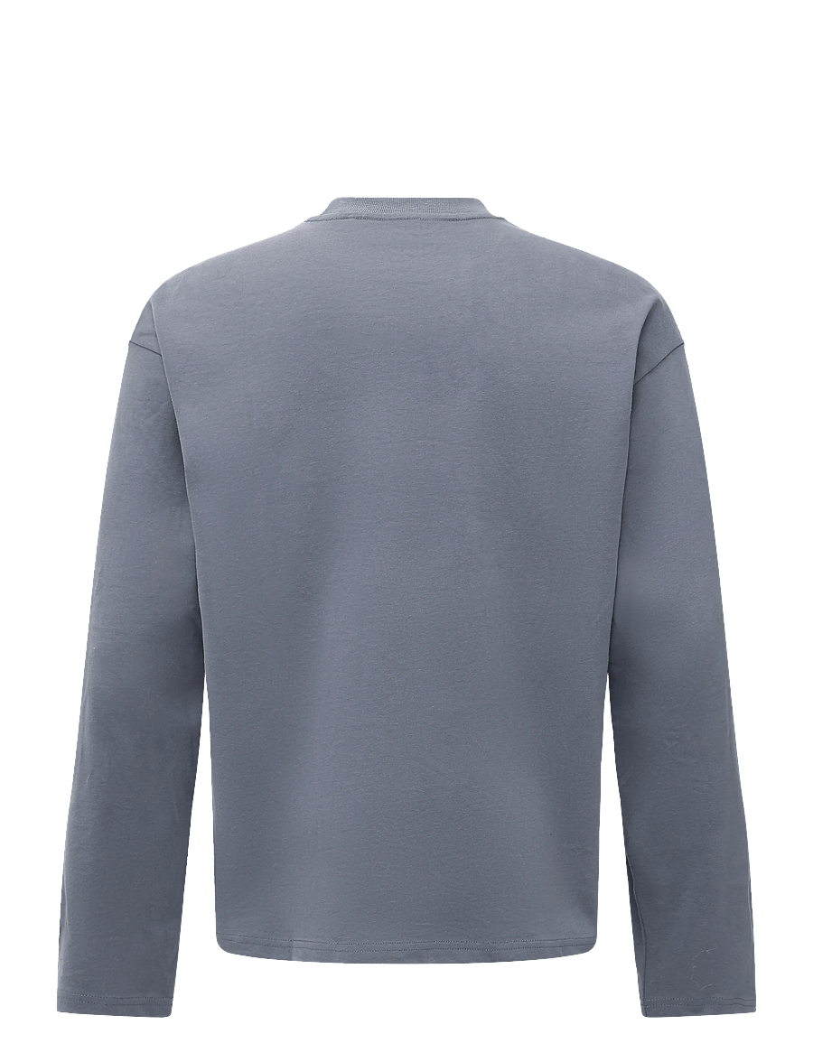 Weekday - Loose Boxy Long-Sleeved T-shirt - pikkade varrukatega t-särgid - steel grey - 1