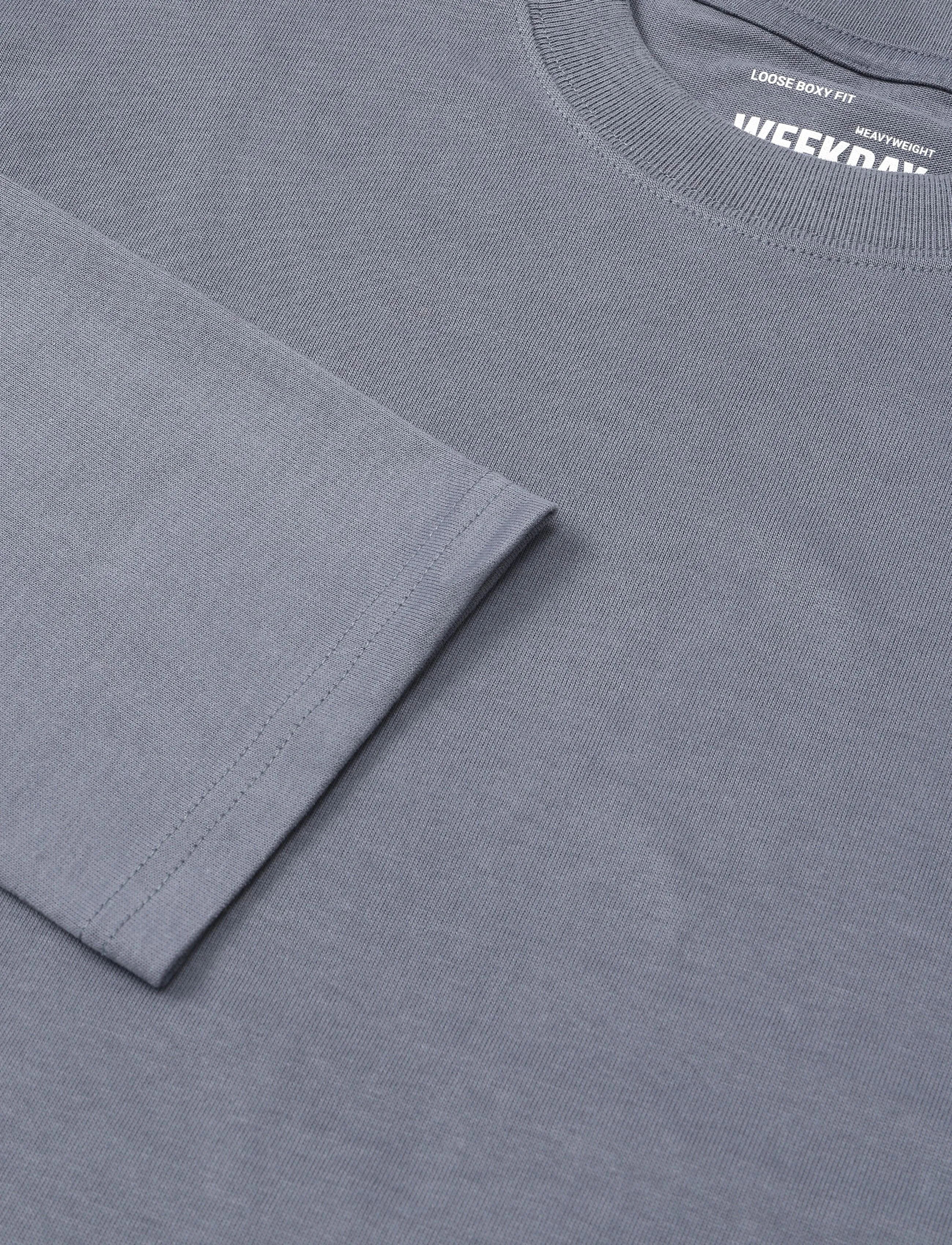 Weekday - Loose Boxy Long-Sleeved T-shirt - pikkade varrukatega t-särgid - steel grey - 2