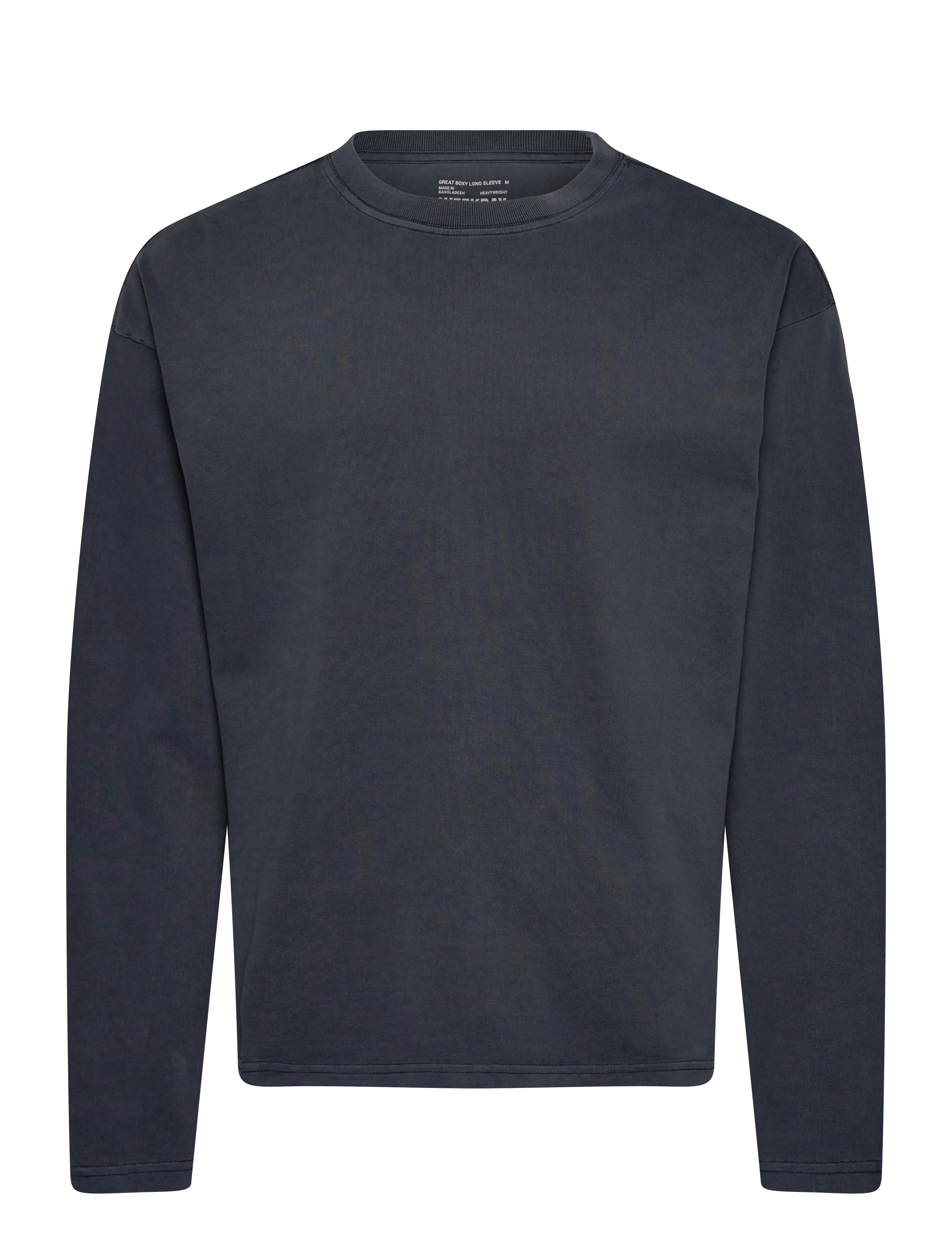 Loose Boxy Long-Sleeved T-shirt - WASHED BLUE