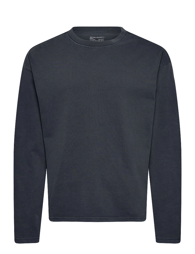 Weekday - Loose Boxy Long-Sleeved T-shirt - langærmede t-shirts - washed blue - 0